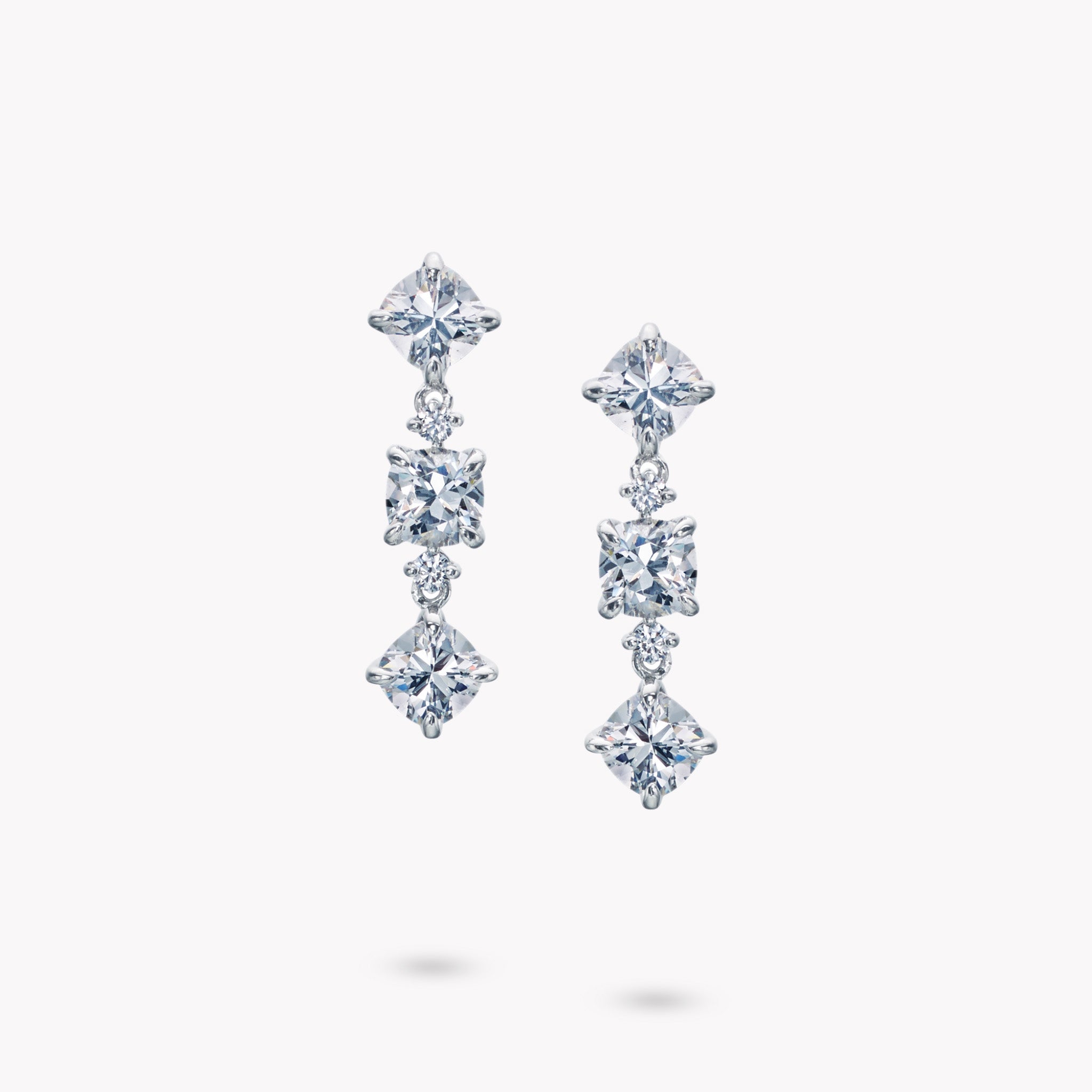 Multi Shape 5 Stone Linear Drop Earrings