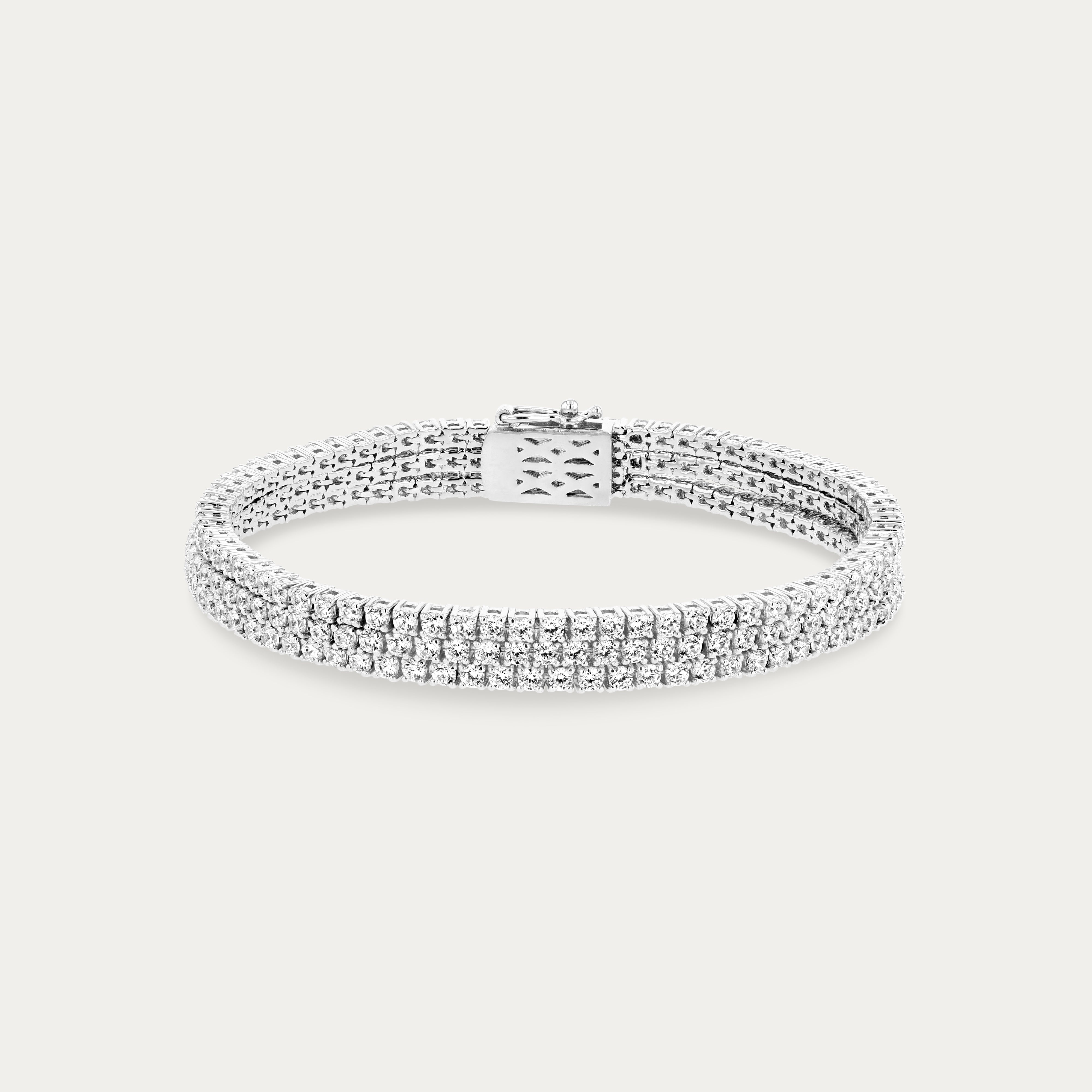 Triple Row Tennis Bracelet