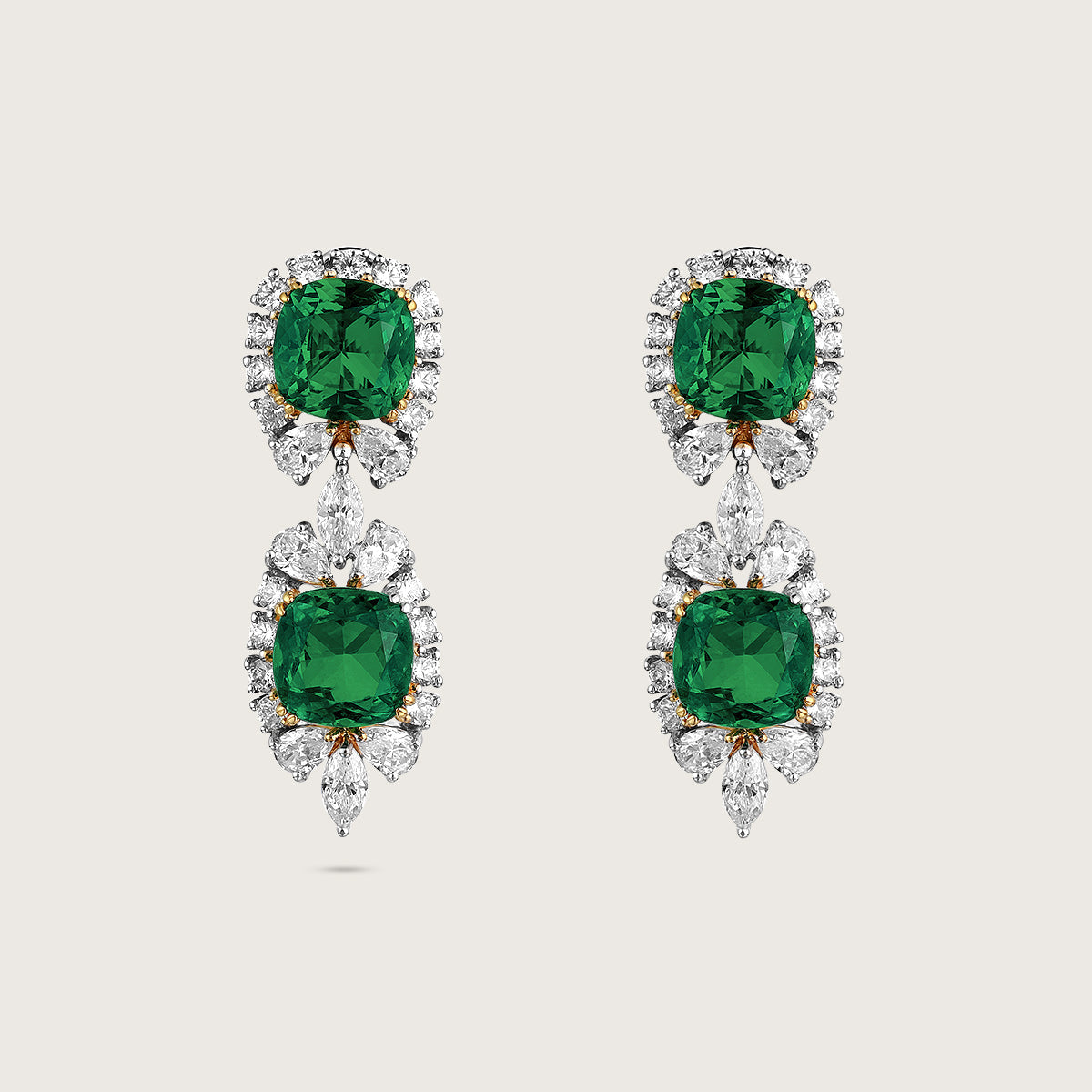 Emerald & Diamond Drop Earrings