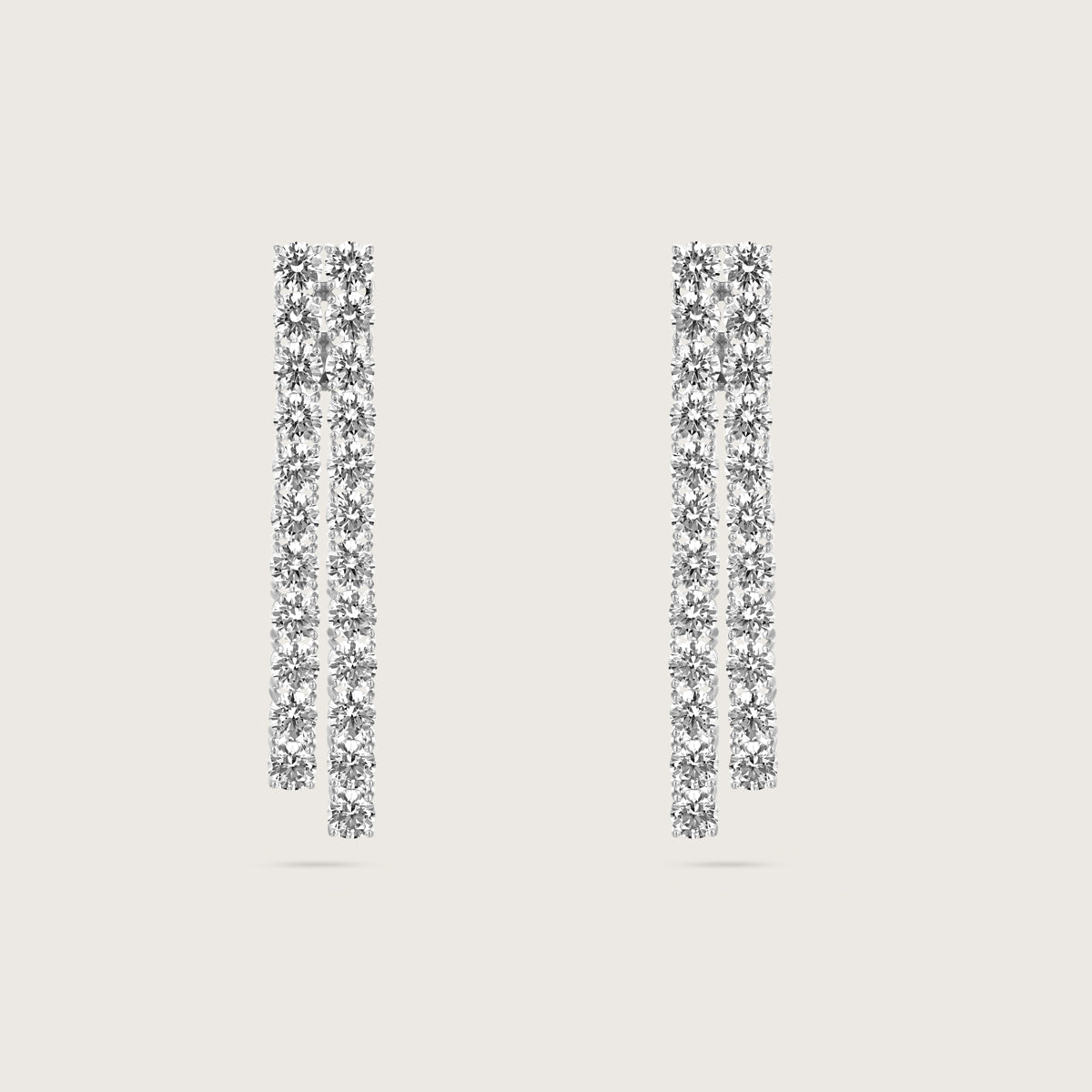 Double Row Diamond Earrings