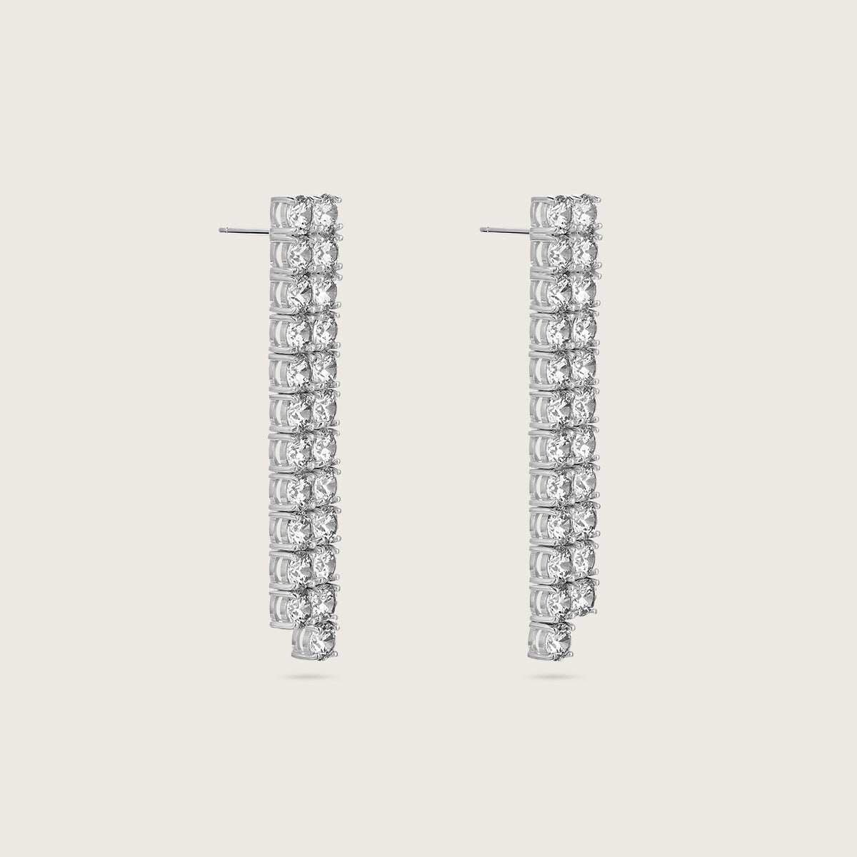 Double Row Diamond Earrings