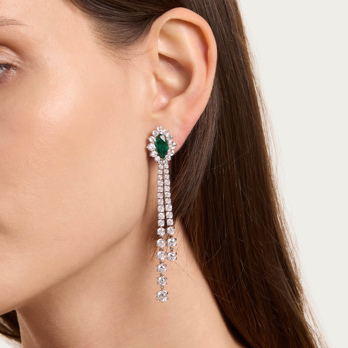 Emerald Marquise Drop Earrings