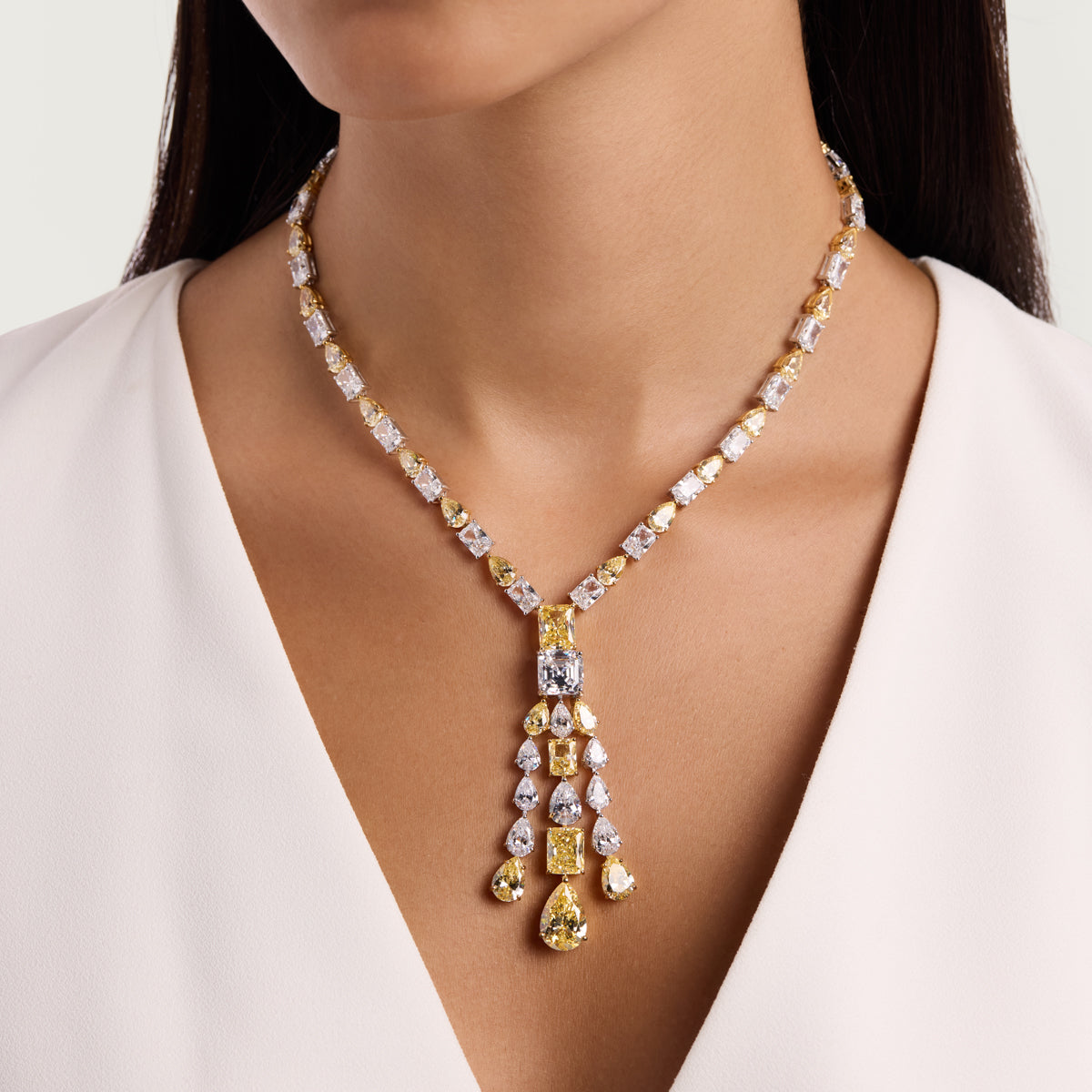 Duo-Tone Canary Diamond Necklace