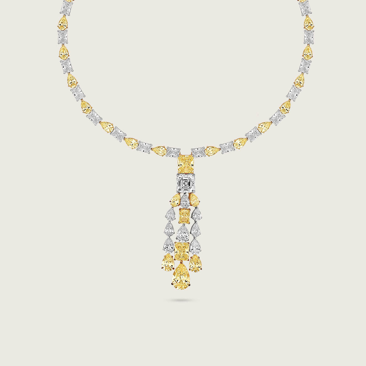 Duo-Tone Canary Diamond Necklace