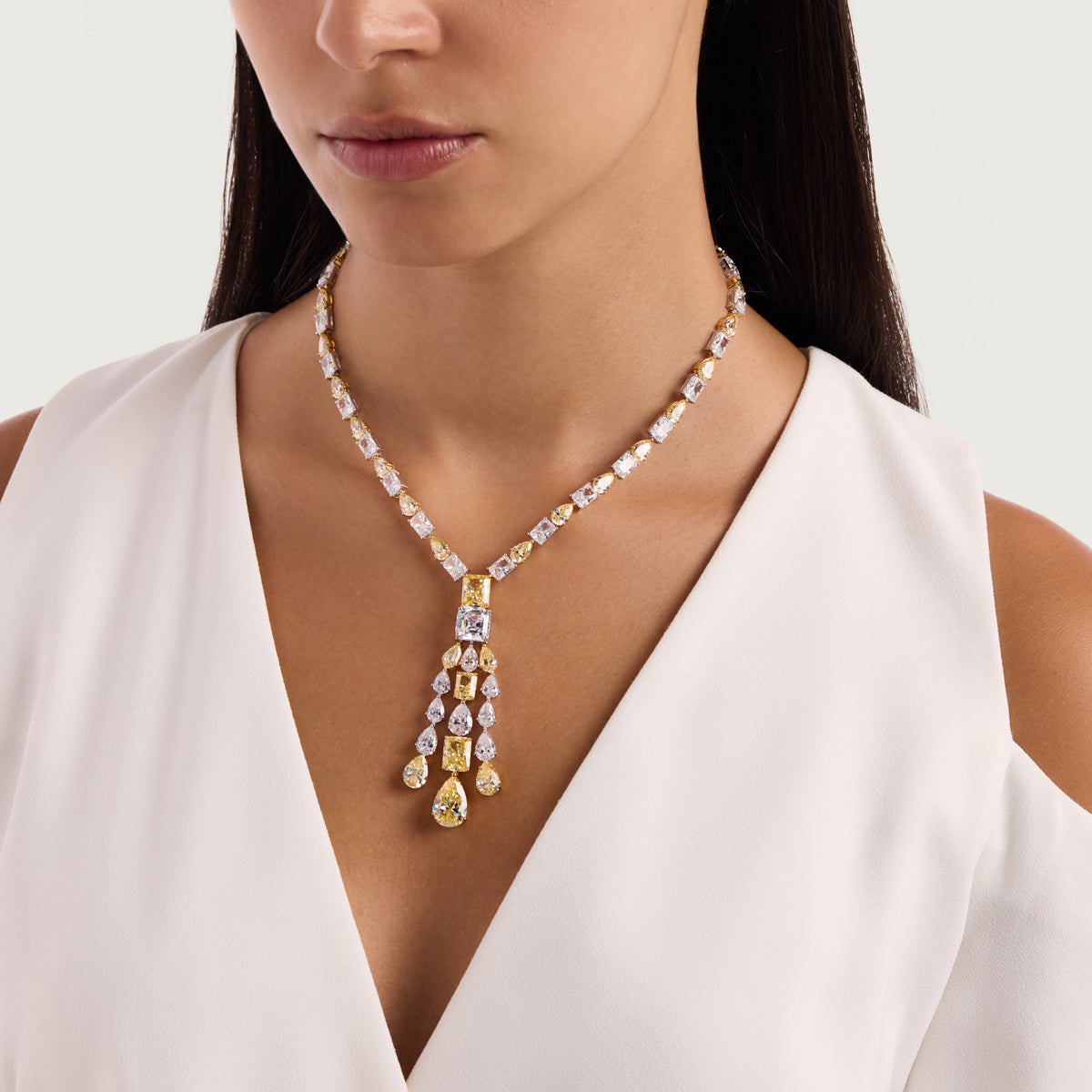 Duo-Tone Canary Diamond Necklace