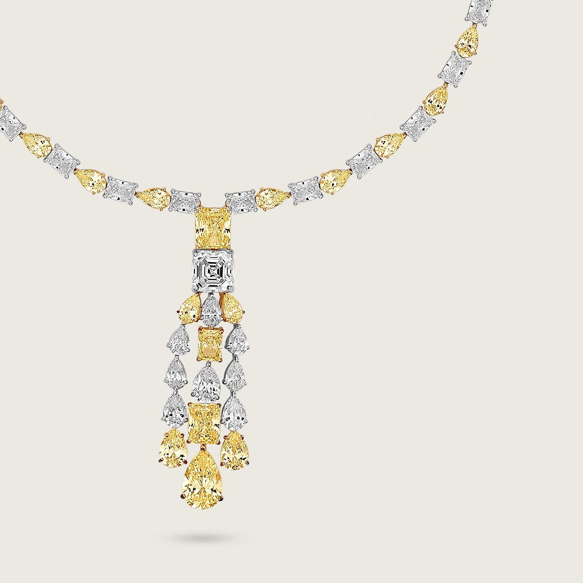 Duo-Tone Canary Diamond Necklace