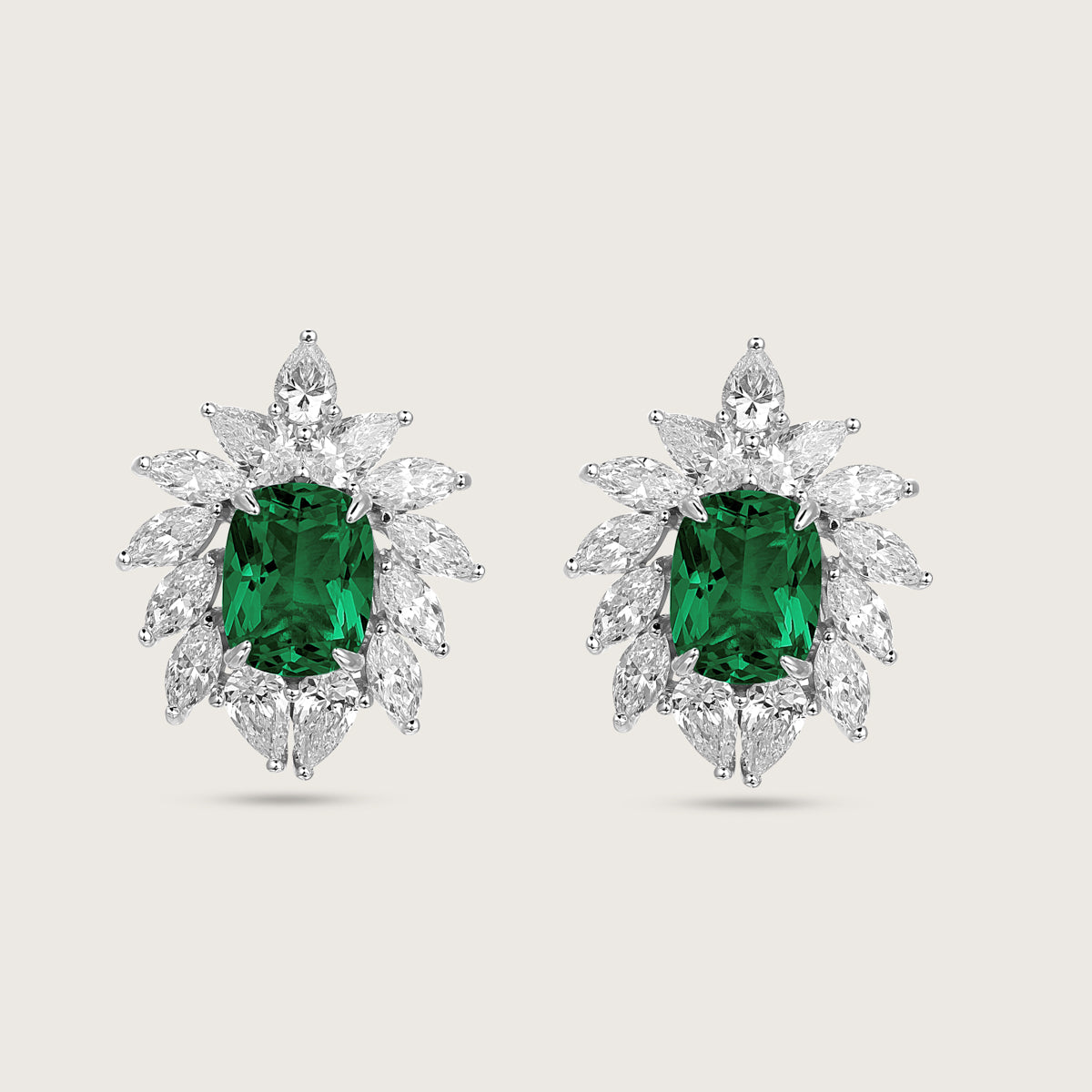 Regal Emerald Petals Earrings