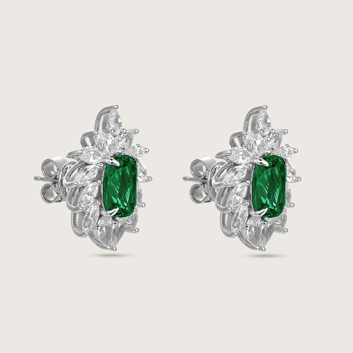 Regal Emerald Petals Earrings