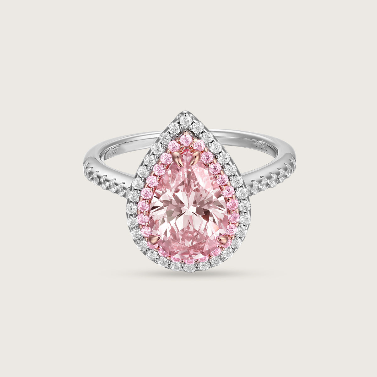 Halo Pink Diamond Ring