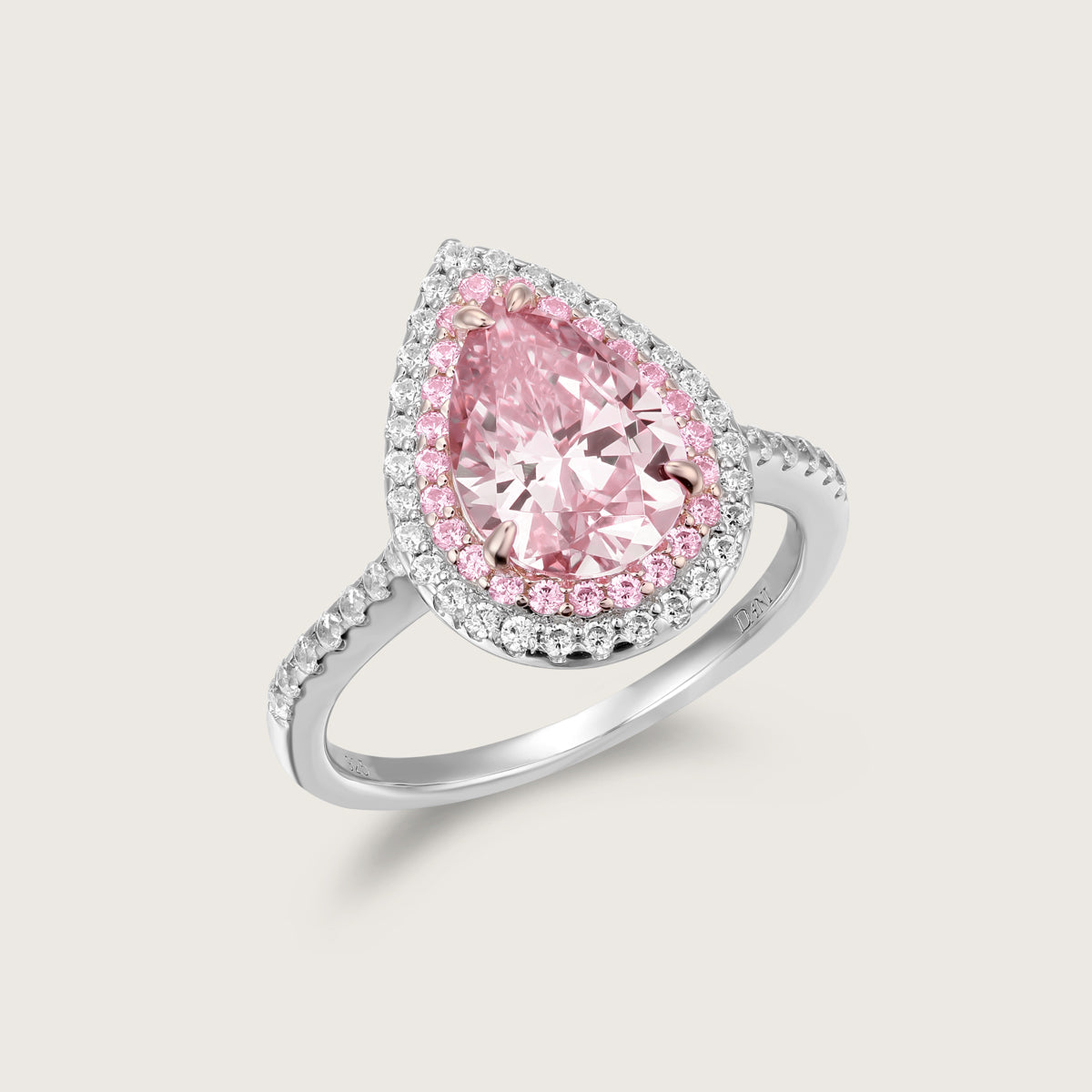 Halo Pink Diamond Ring