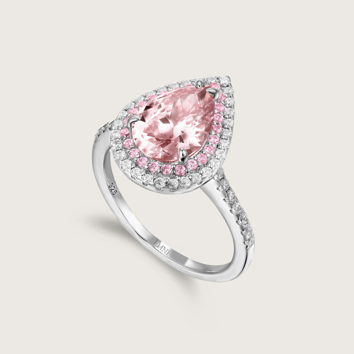 Halo Pink Diamond Ring