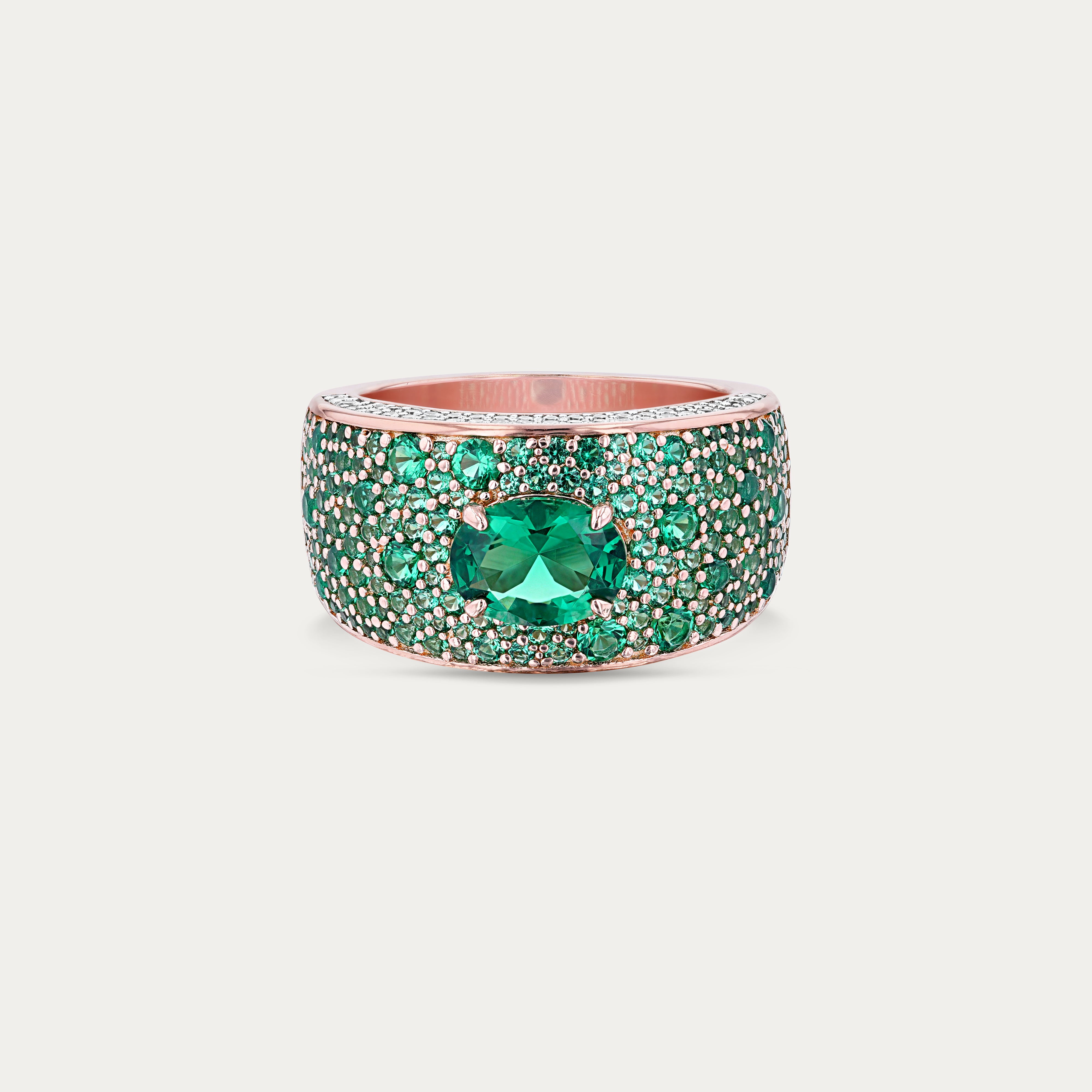 Emerald Luxe Halo Ring
