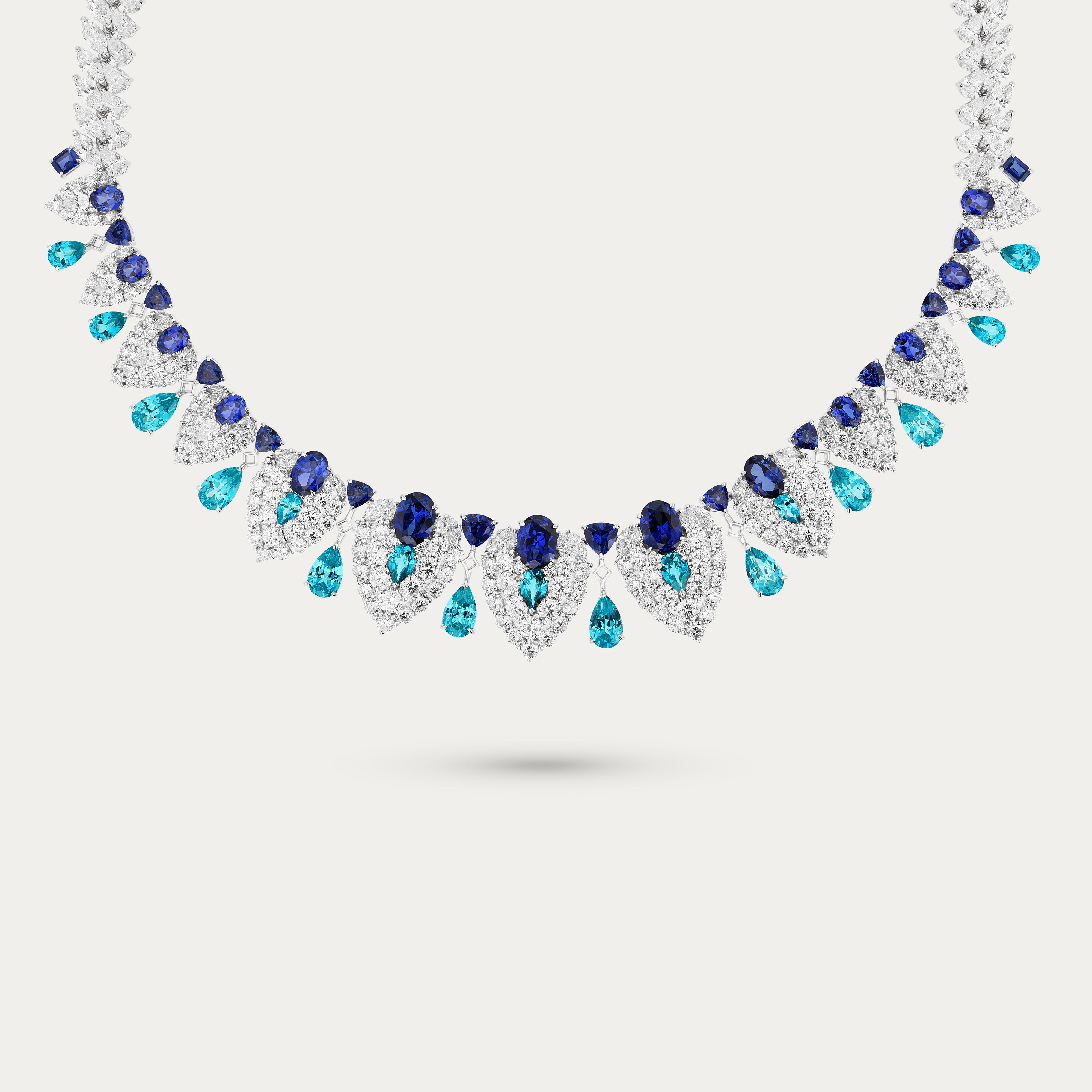 Sapphire & Paraíba Luminous Cascade Necklace