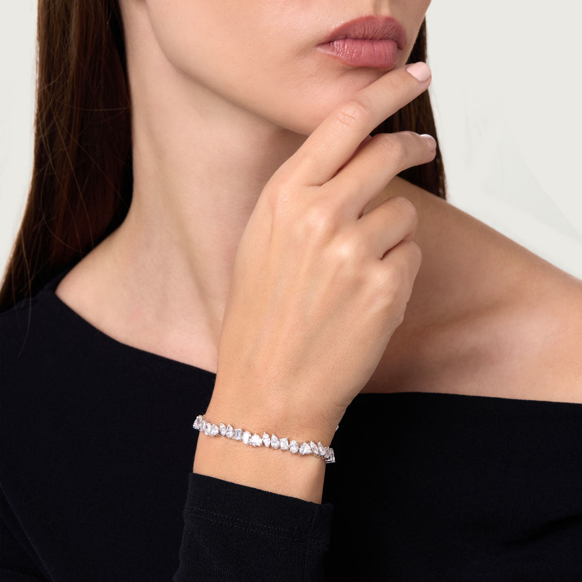 Modern Crown Lab Grown Diamond Tennis Bracelet