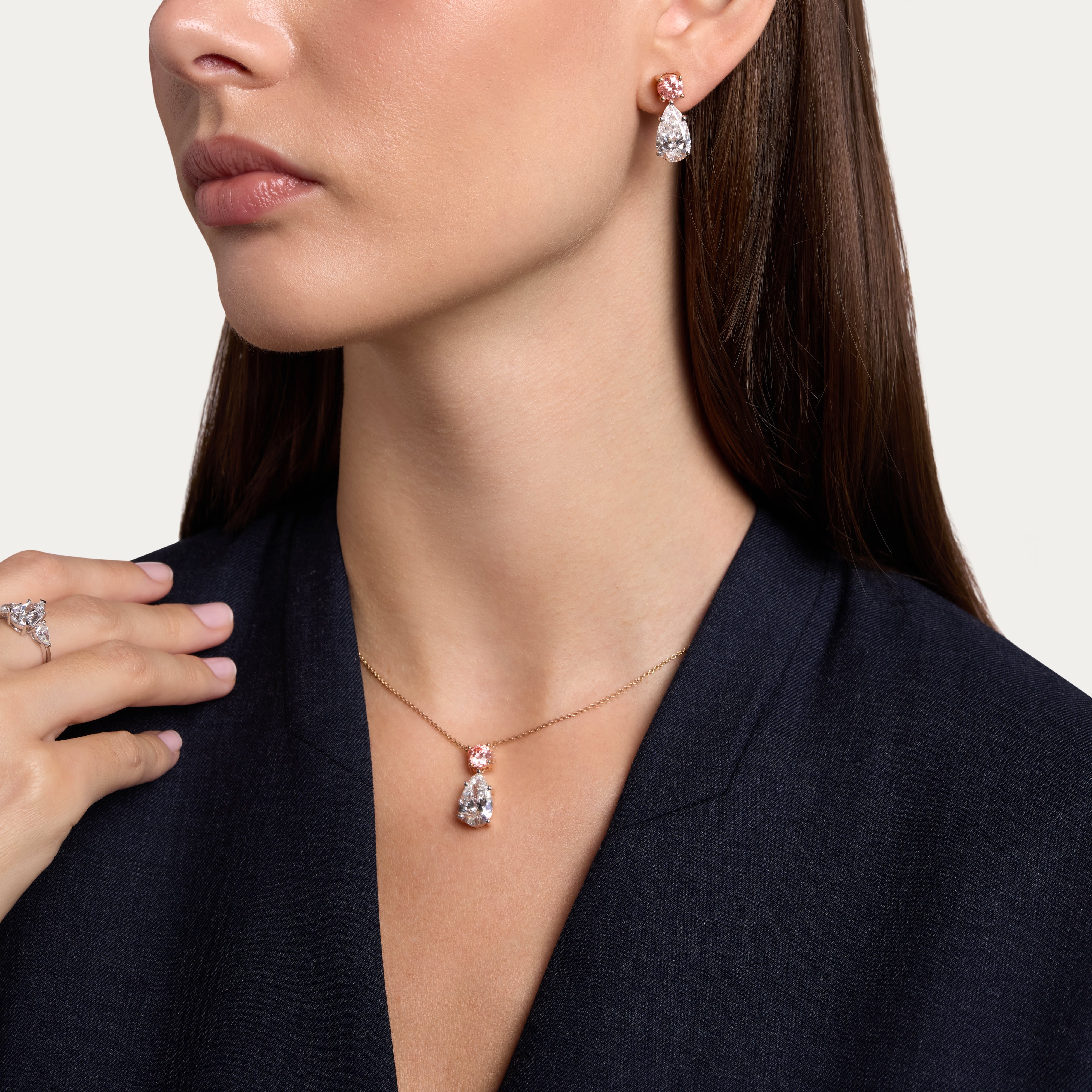 Blush Droplet Lab-Grown Diamond Earrings