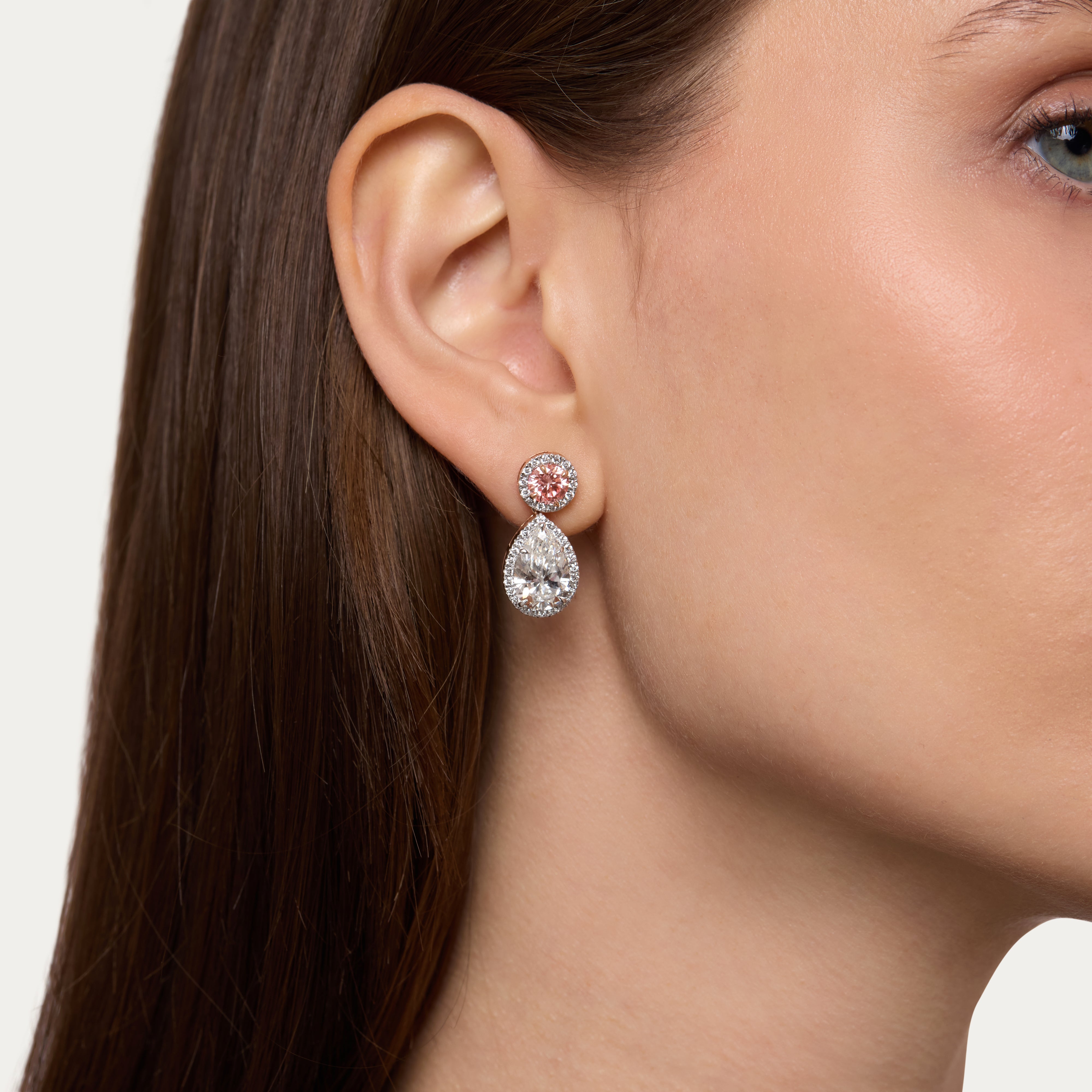 Blush Teardrop Lab-Grown Diamond Earrings