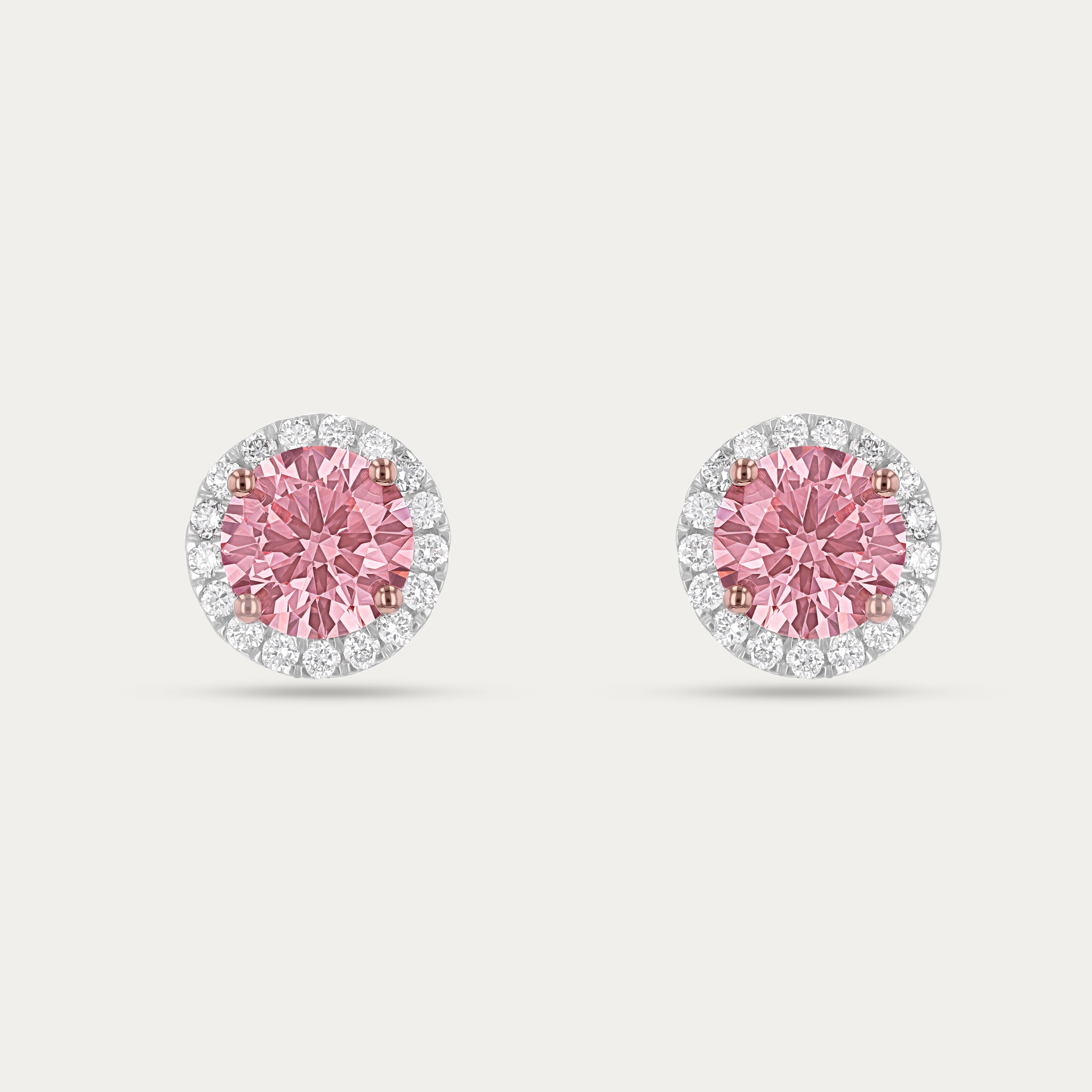 Blush Halo Lab-Grown Diamond Earrings