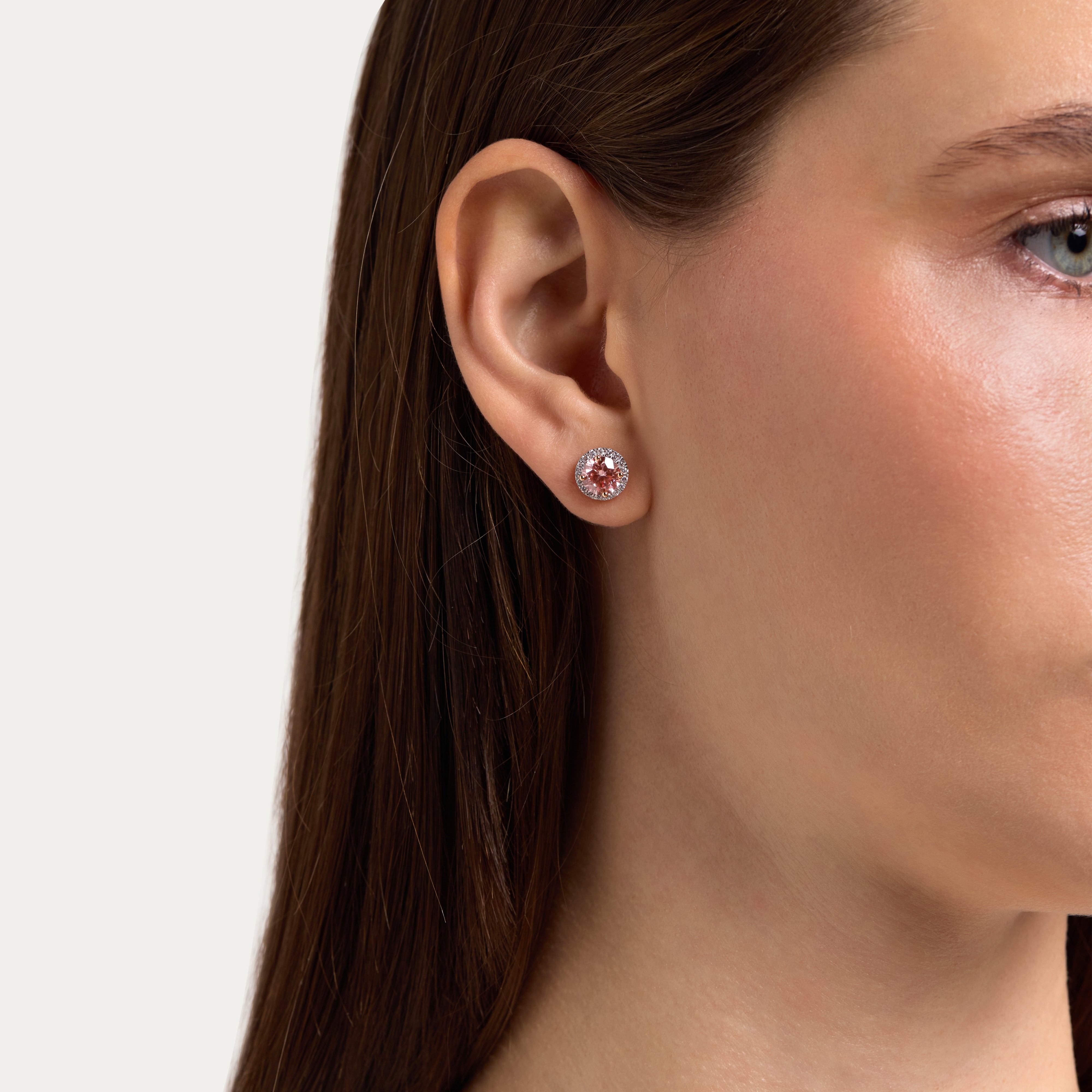 Blush Halo Lab-Grown Diamond Earrings