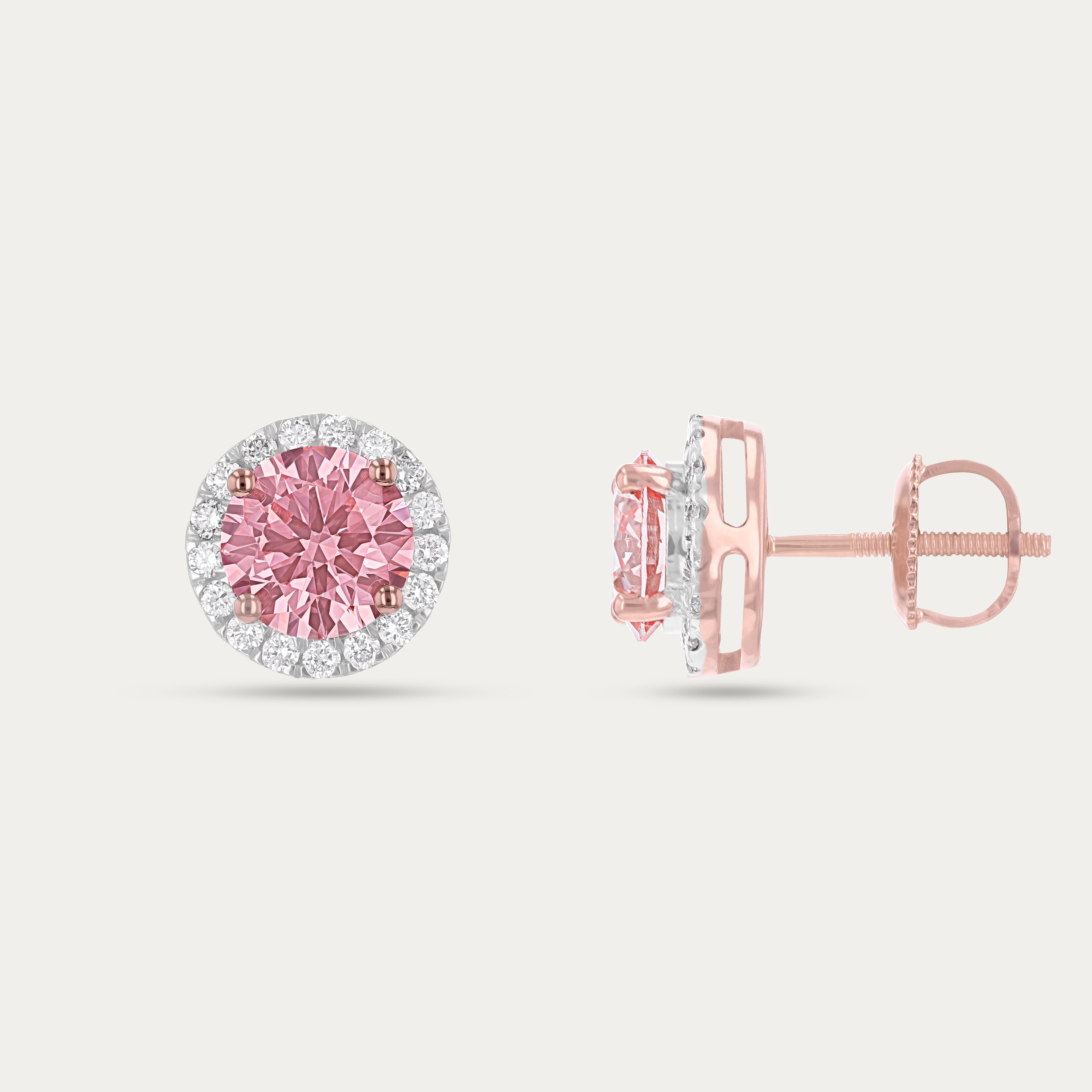 Blush Halo Lab-Grown Diamond Earrings