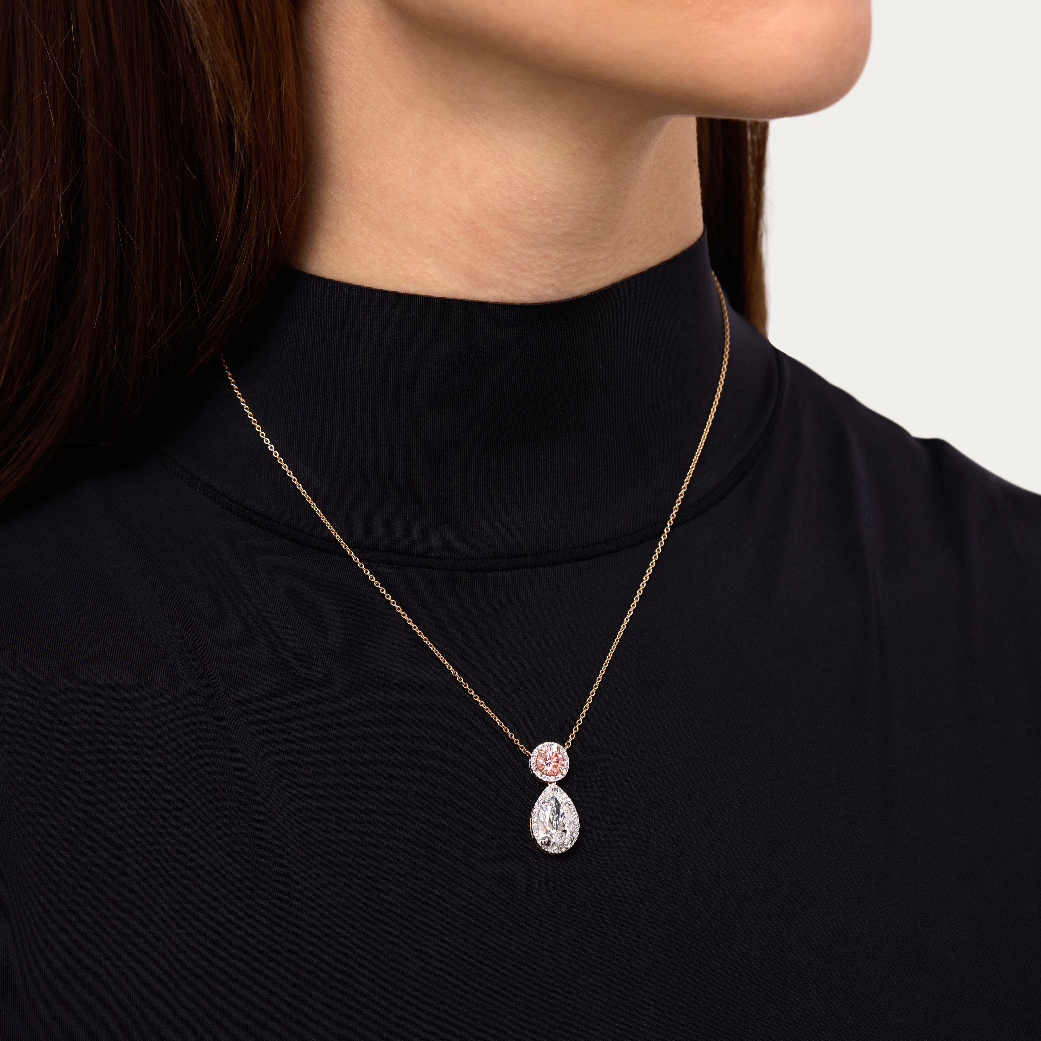 Blush Teardrop Lab-Grown Diamond Necklace