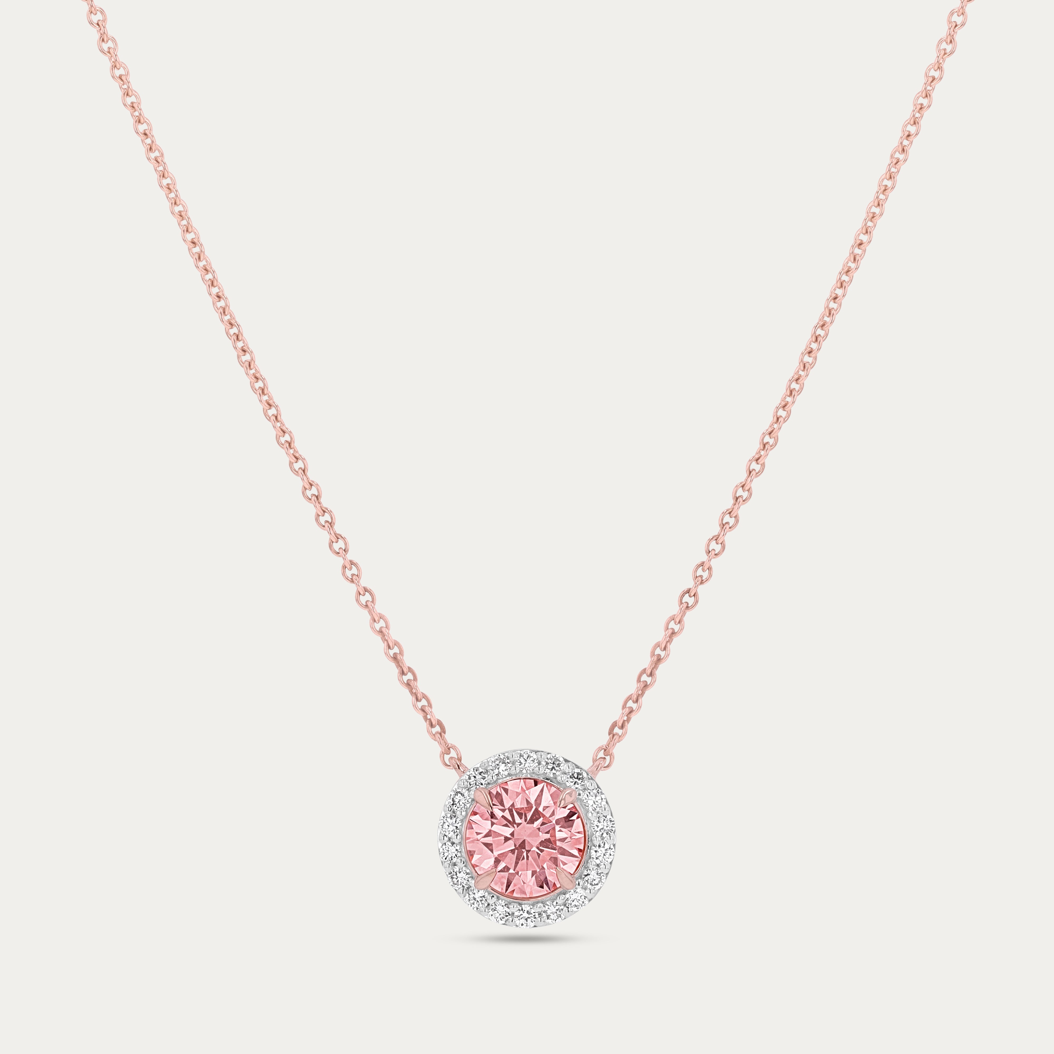 Blush Halo Lab-Grown Diamond Pendant