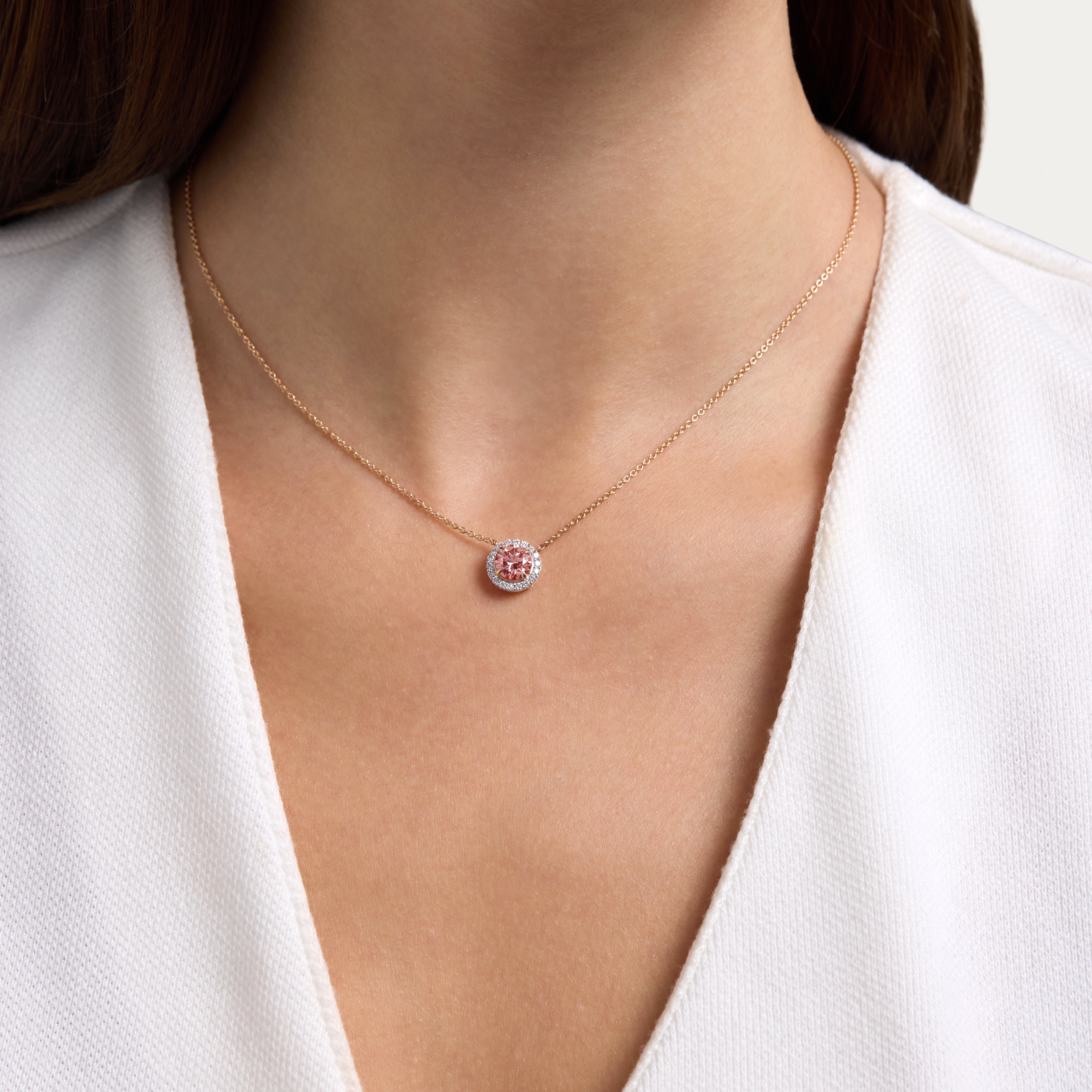 Blush Halo Lab-Grown Diamond Pendant