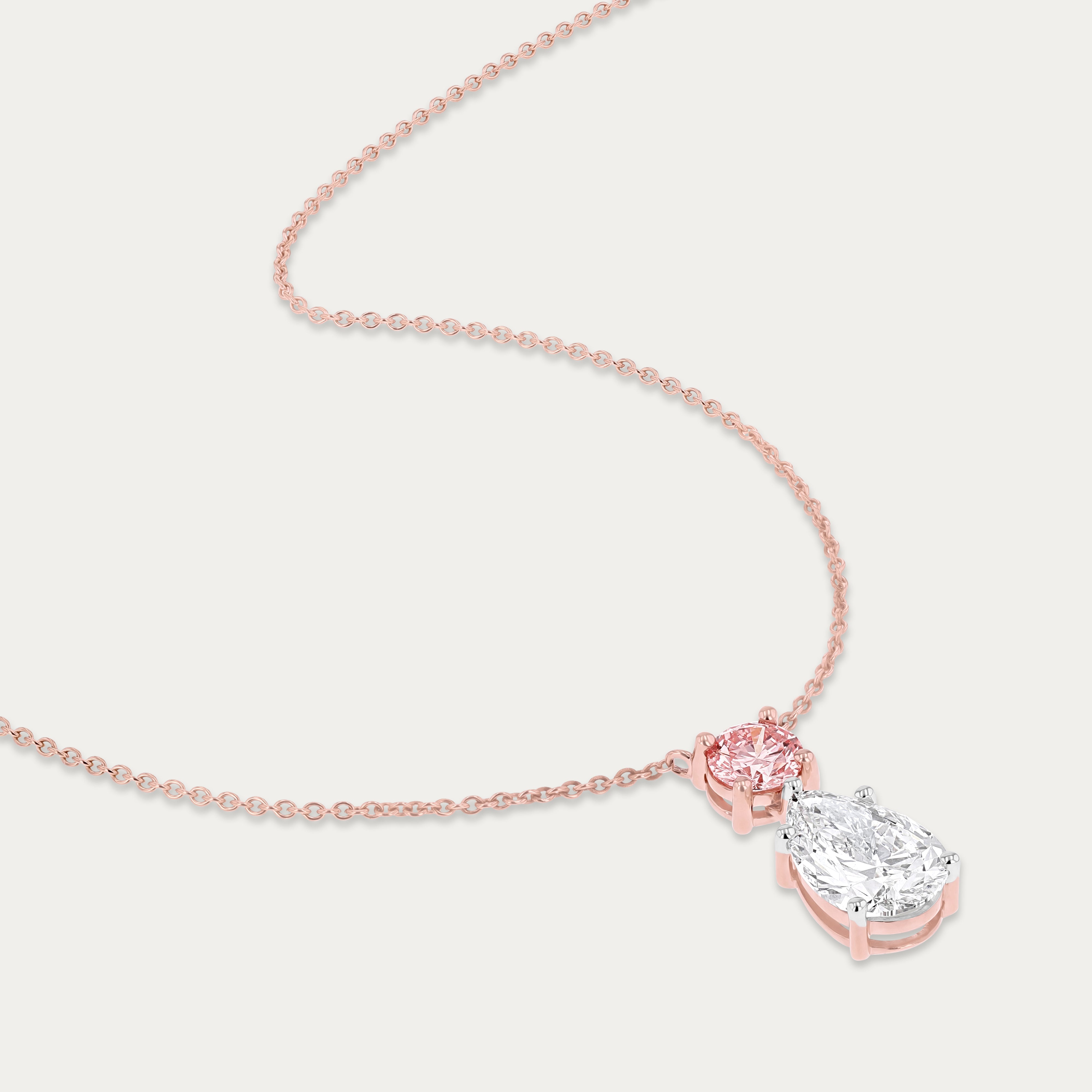 Blush Droplet Lab-Grown Diamond Pendant