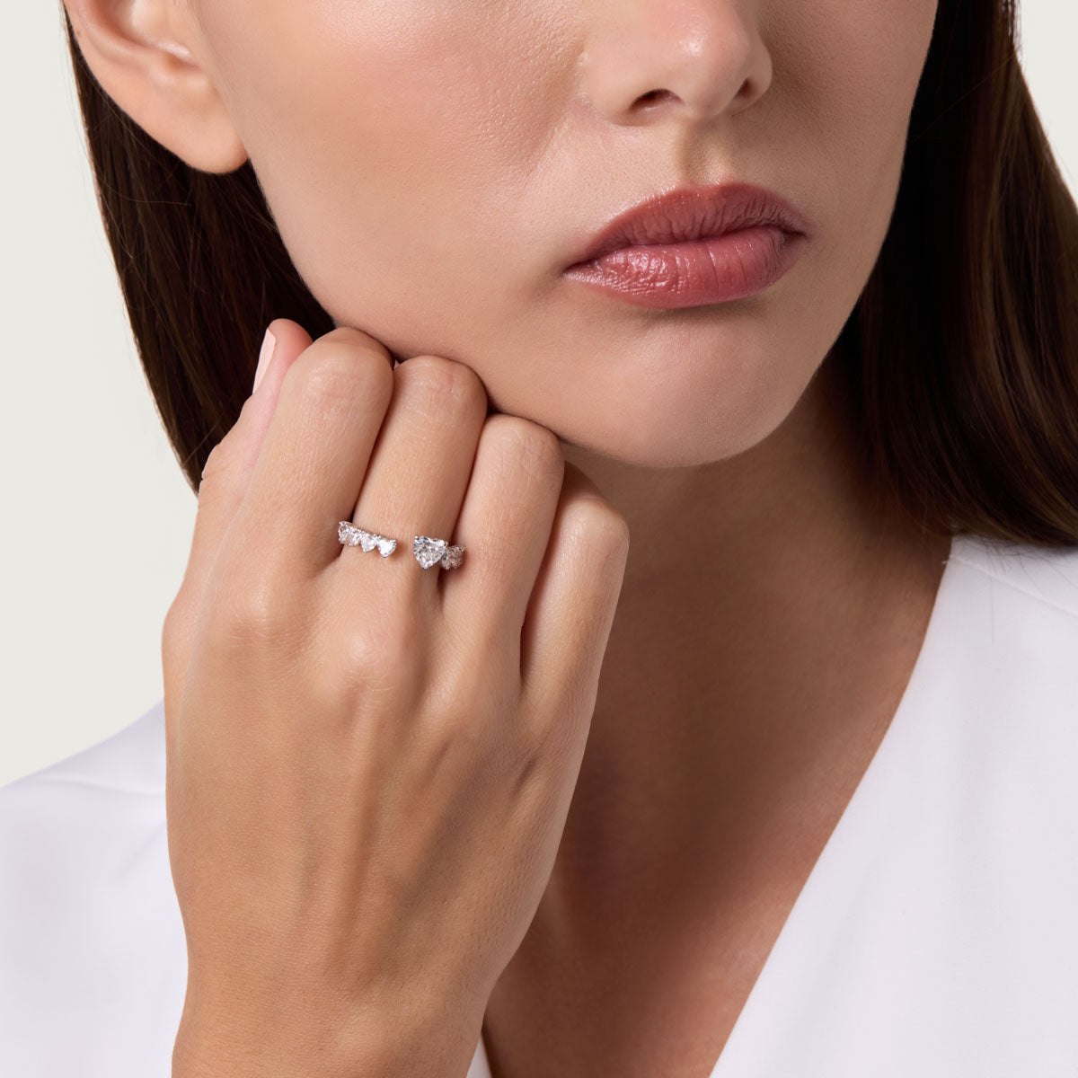 Modern Heart Lab Grown Diamond Ring