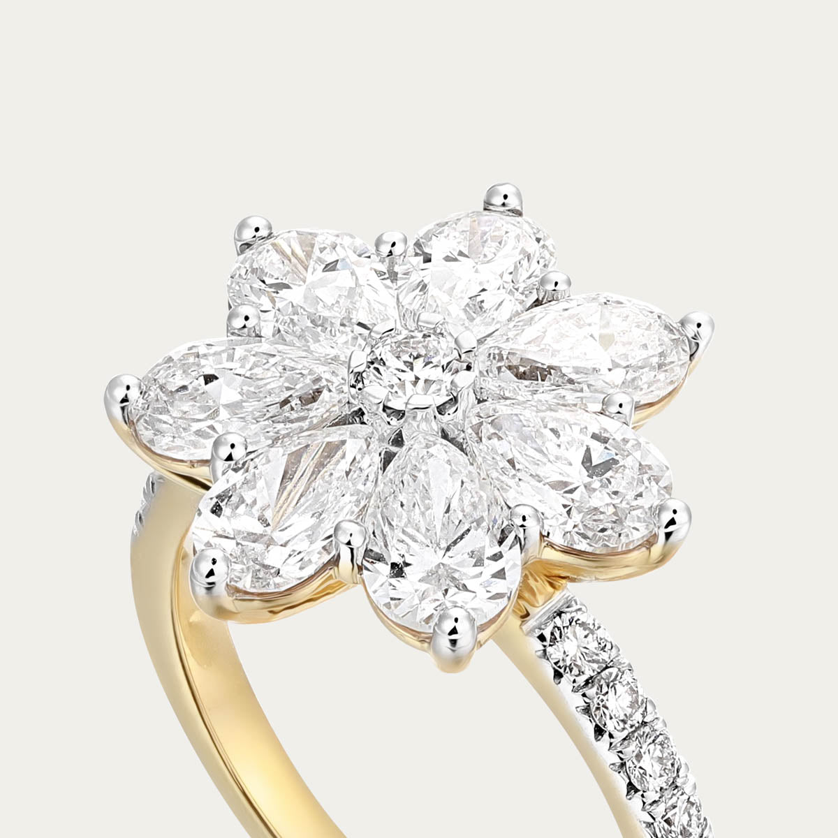 Modern Cascade Lab Grown Diamond Ring