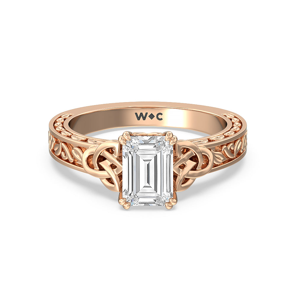 Vintage Celtic Engraved Engagement Ring