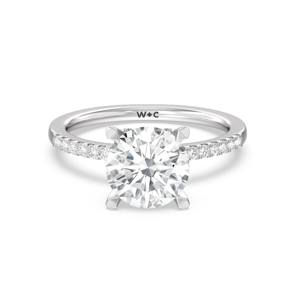Arc Hidden Halo Engagement Ring