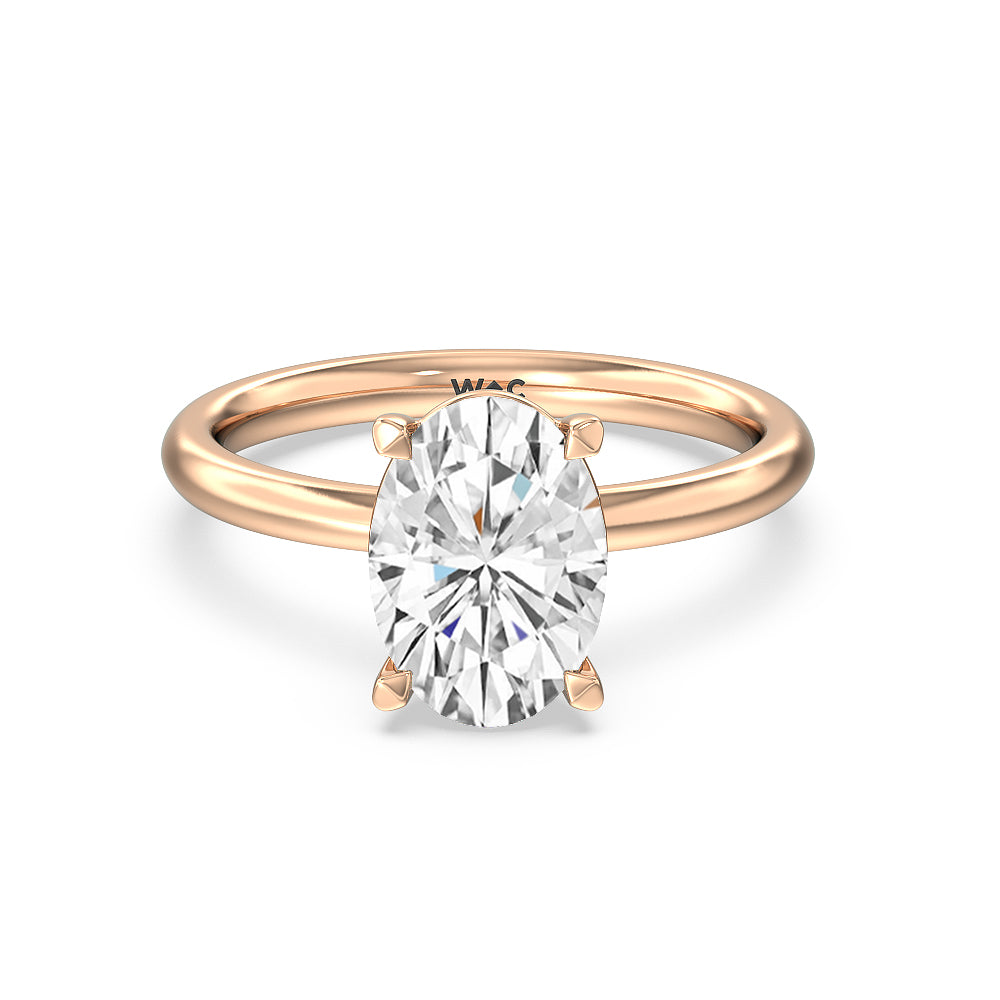 Classic Four Prong Petite Comfort Fit Solitaire Engagement Ring - 14KT White Gold Round