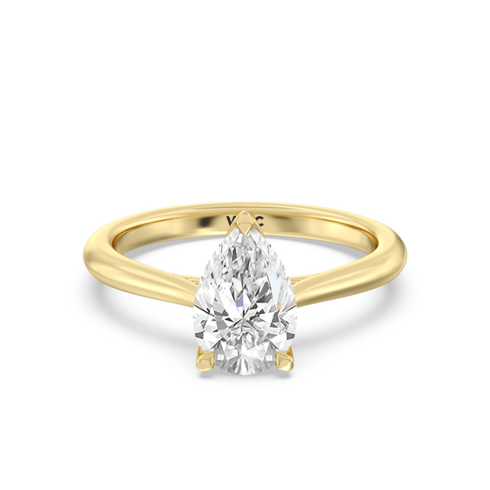Tulip Basket Cathedral Classic Solitaire Engagement Ring - 14KT White Gold Oval