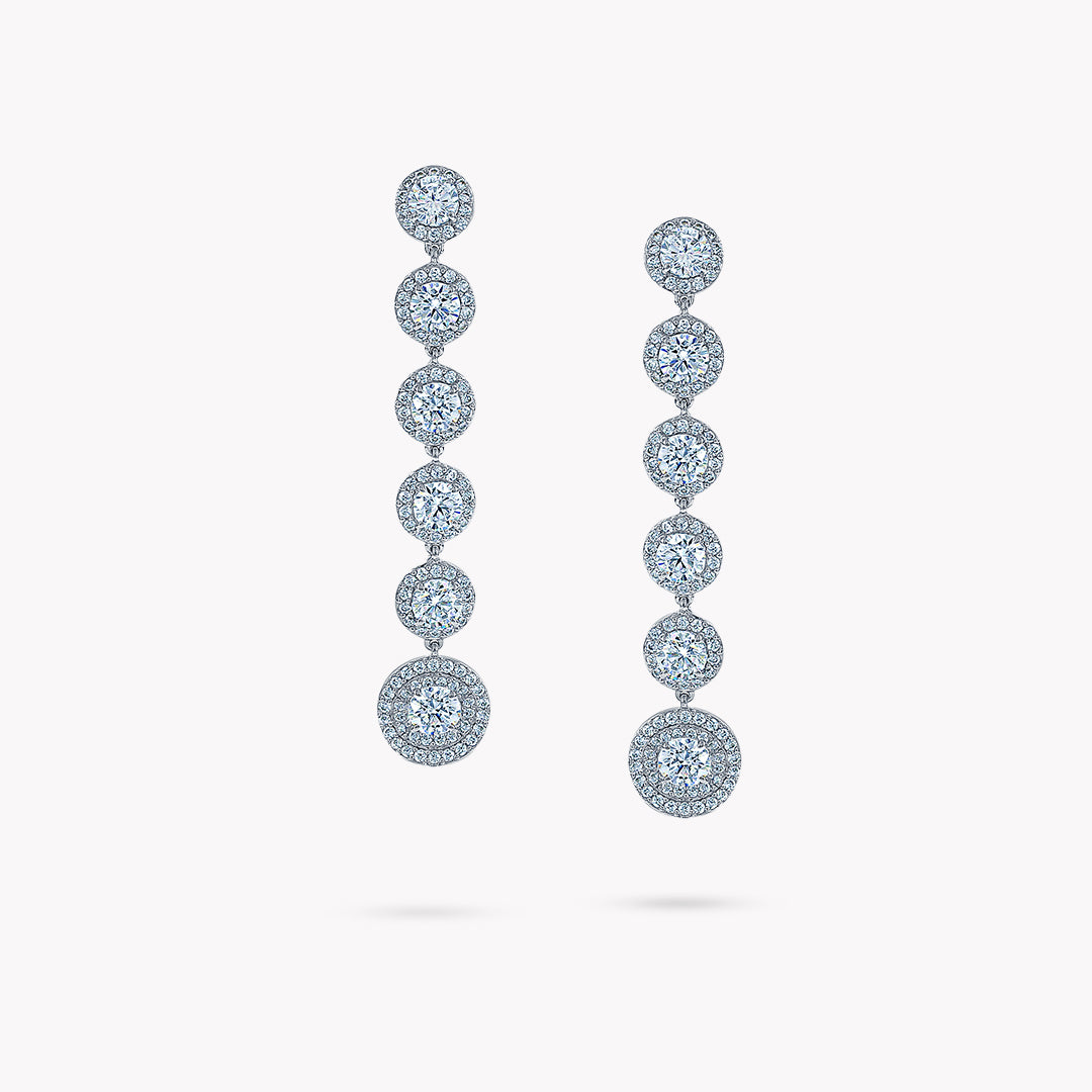 DANI 'Halo' 5 Stone Linear Drop Earrings