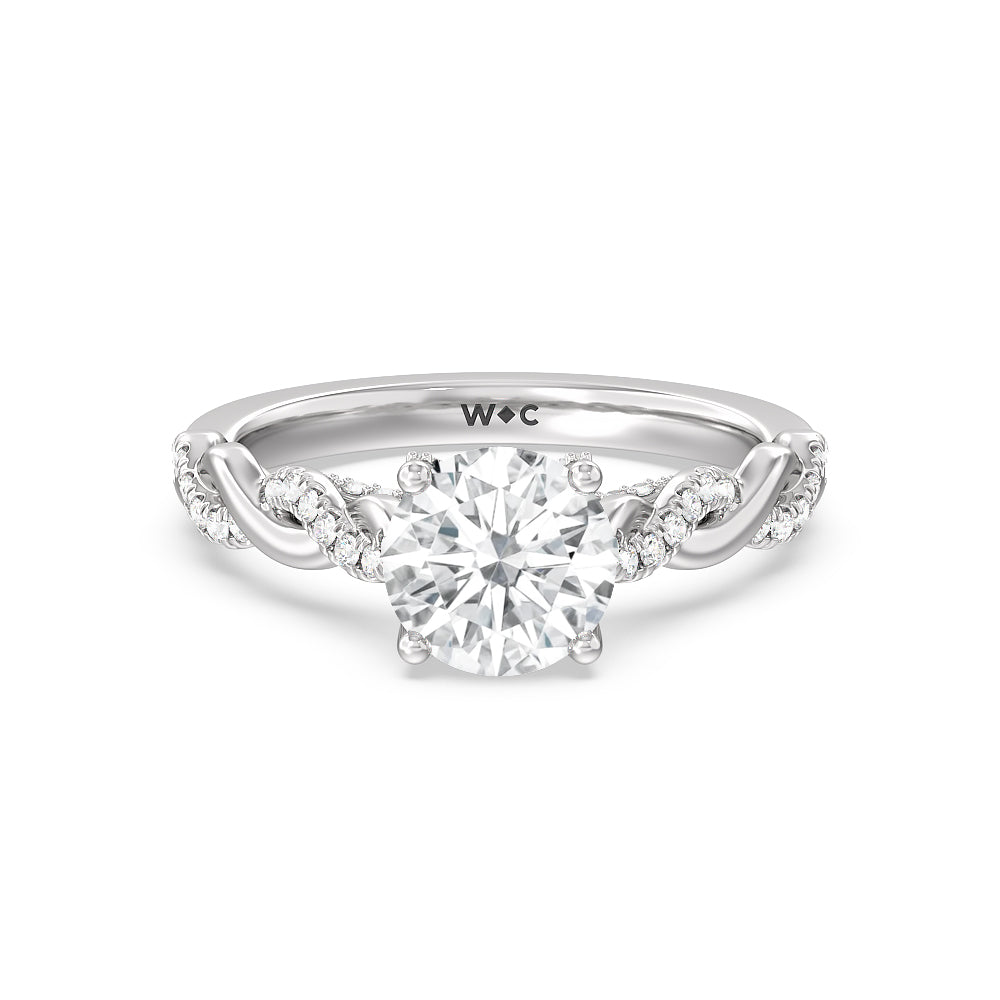 Vintage Glamour Twisted Lab Diamond Engagement Ring