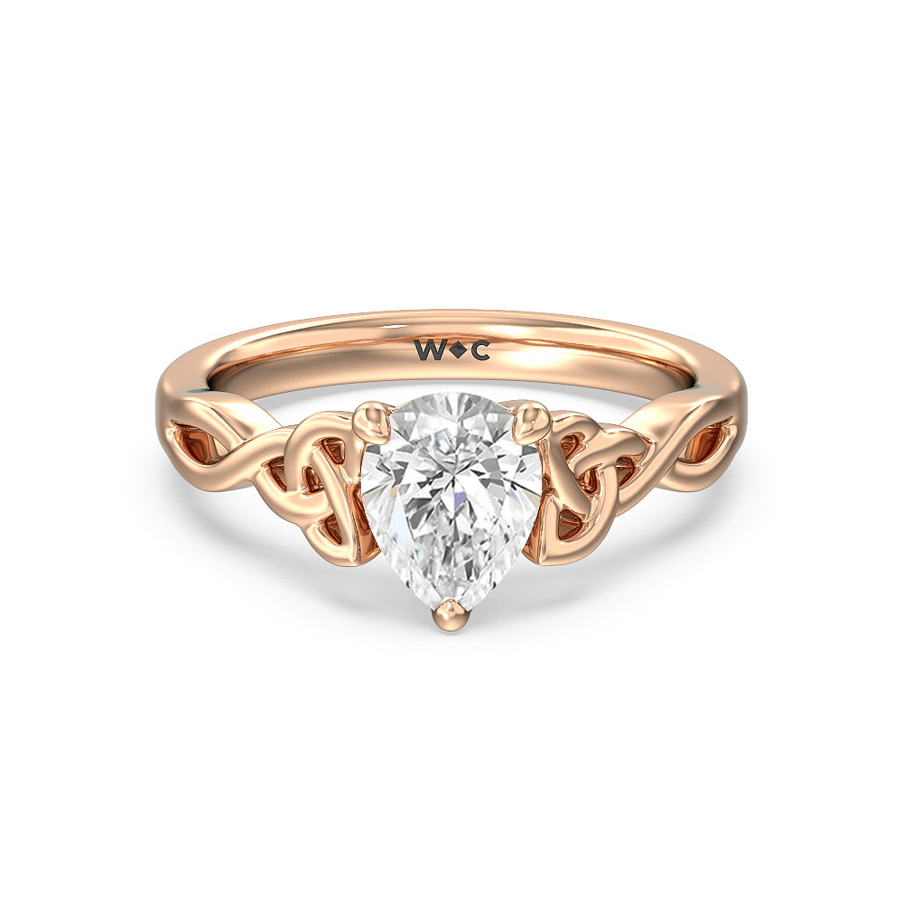 Vintage Celtic Entwined Trinity Knot Engagement Ring