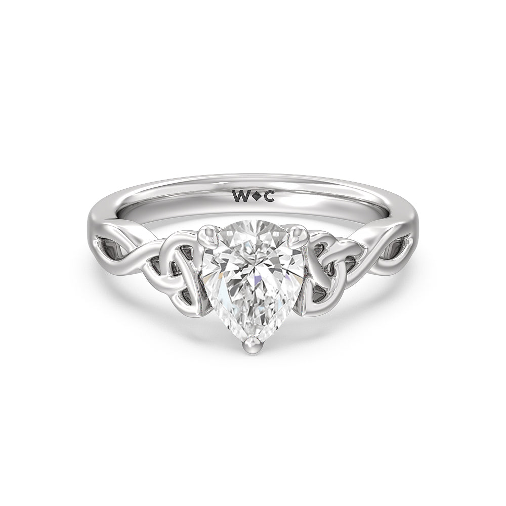 Vintage Celtic Entwined Trinity Knot Engagement Ring