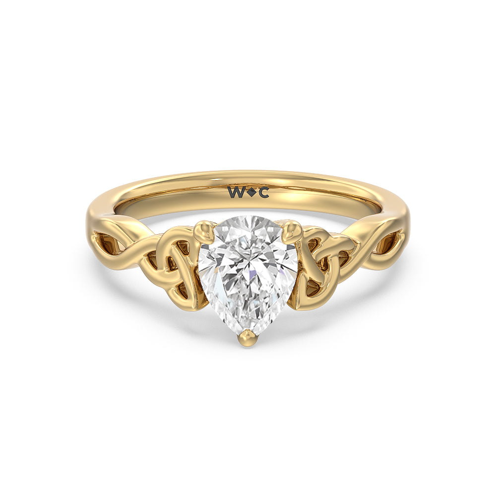 Vintage Celtic Entwined Trinity Knot Engagement Ring