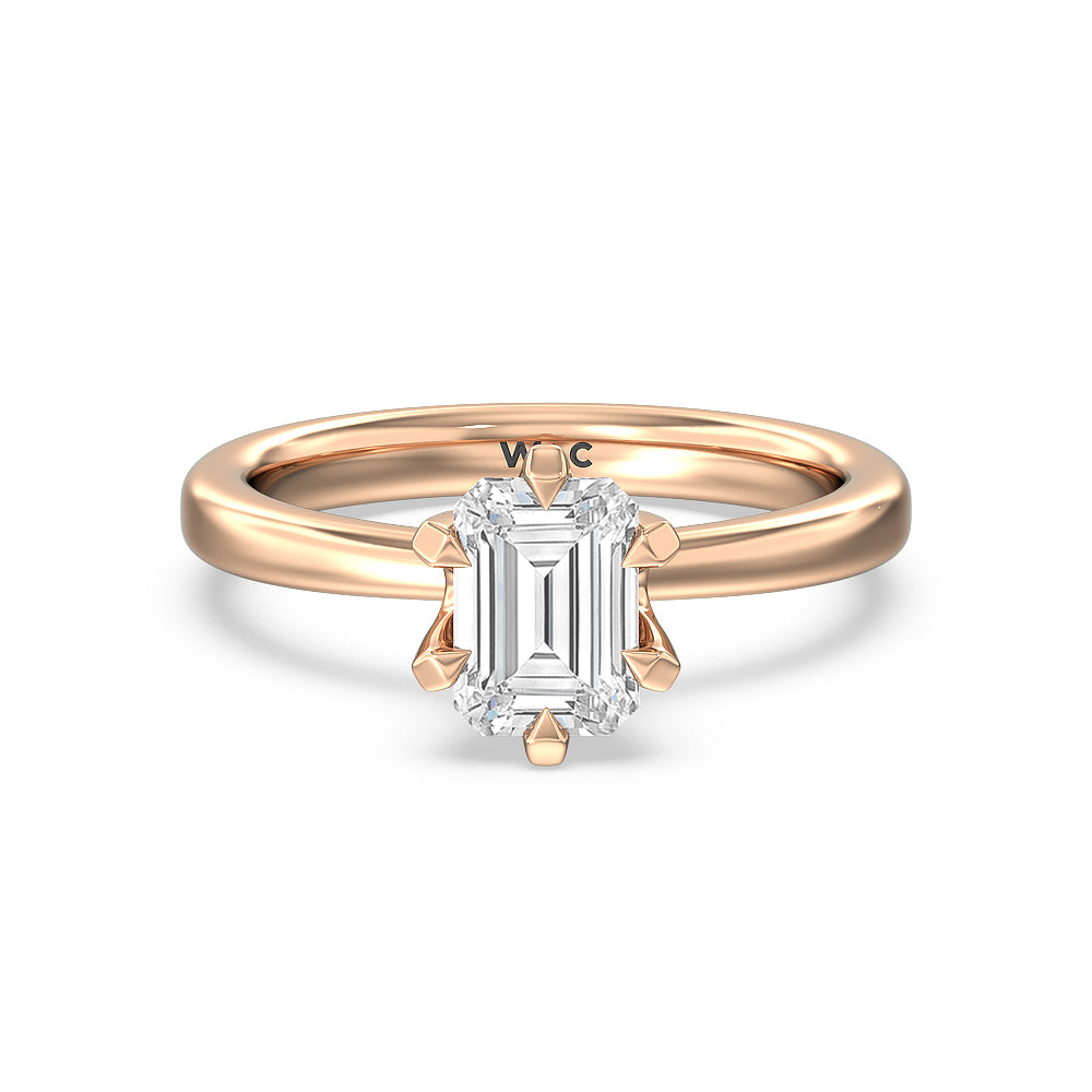 6 Claw Hidden Halo Engagement Ring