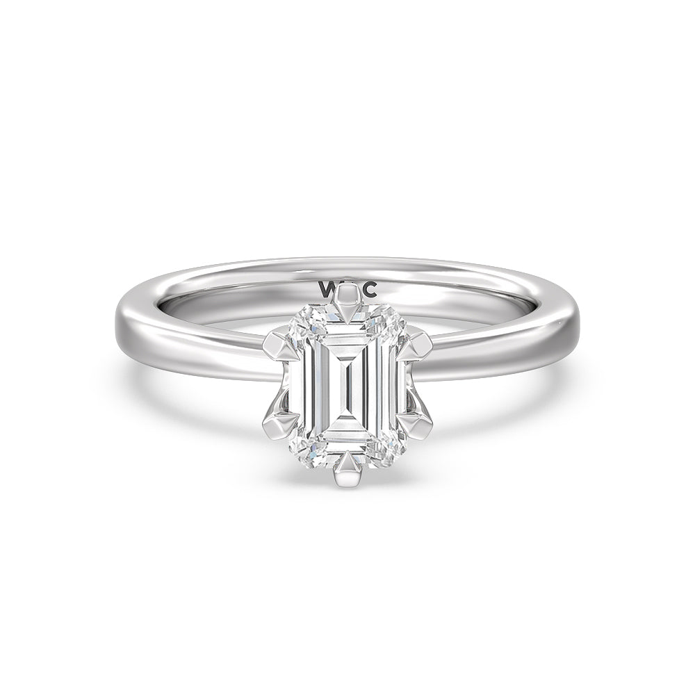 6 Claw Hidden Halo Engagement Ring