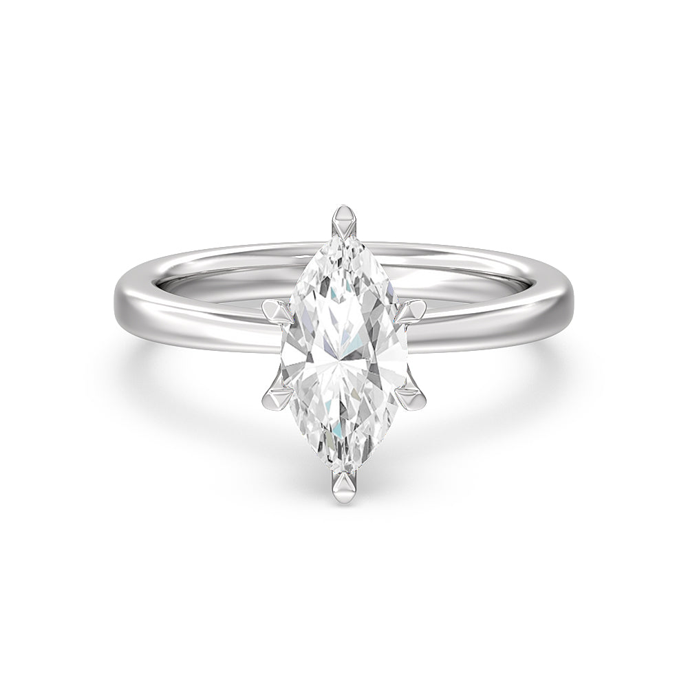 6 Claw Hidden Halo Engagement Ring