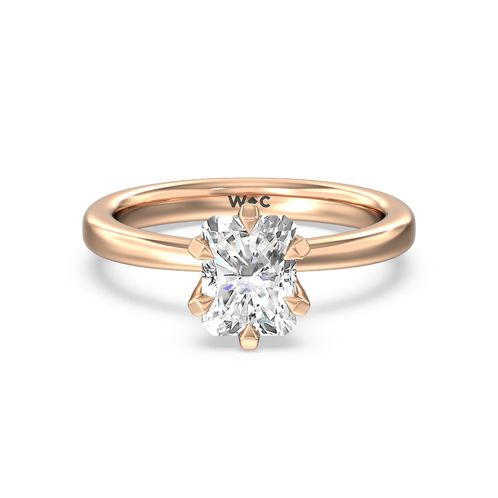 6 Claw Hidden Halo Engagement Ring
