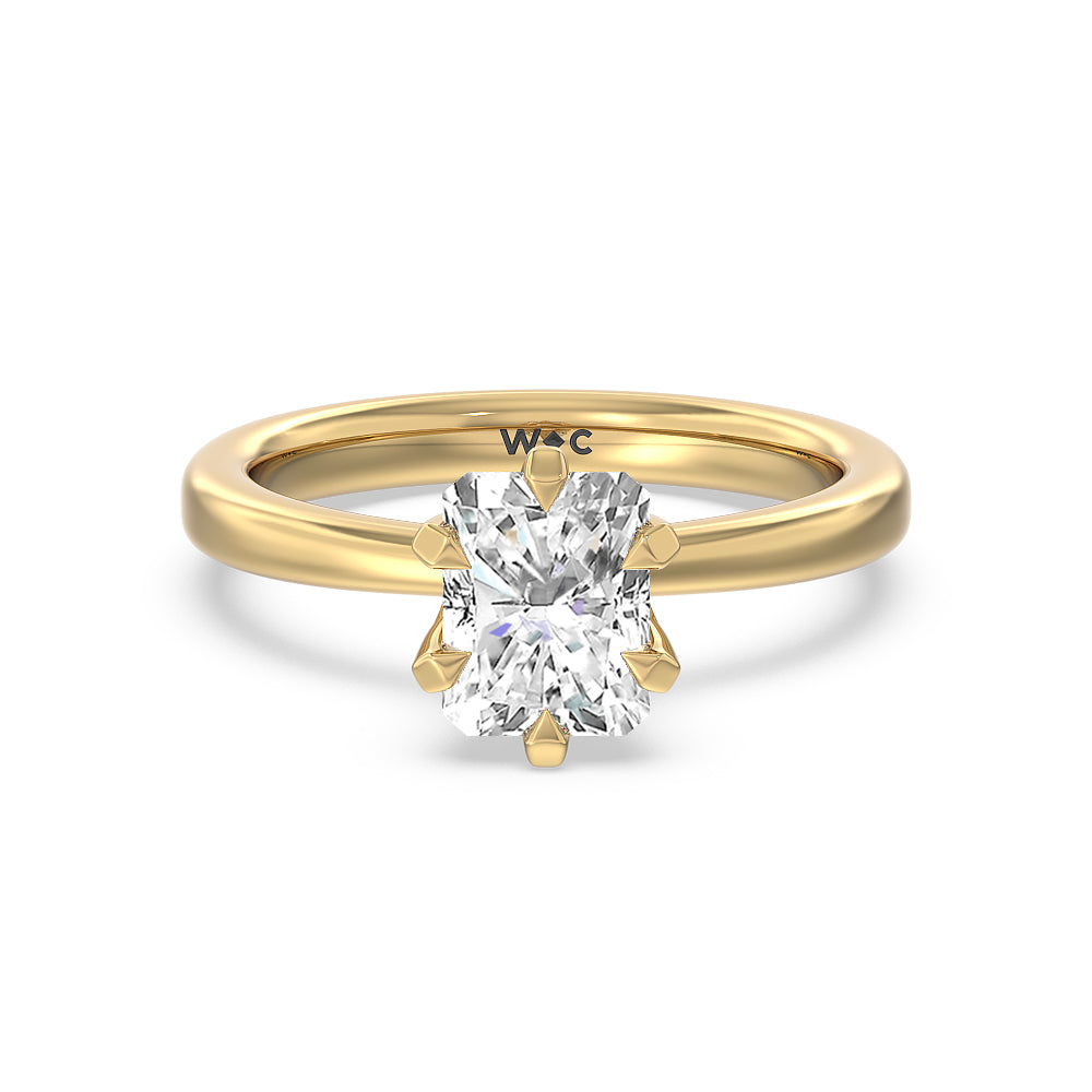 6 Claw Hidden Halo Engagement Ring