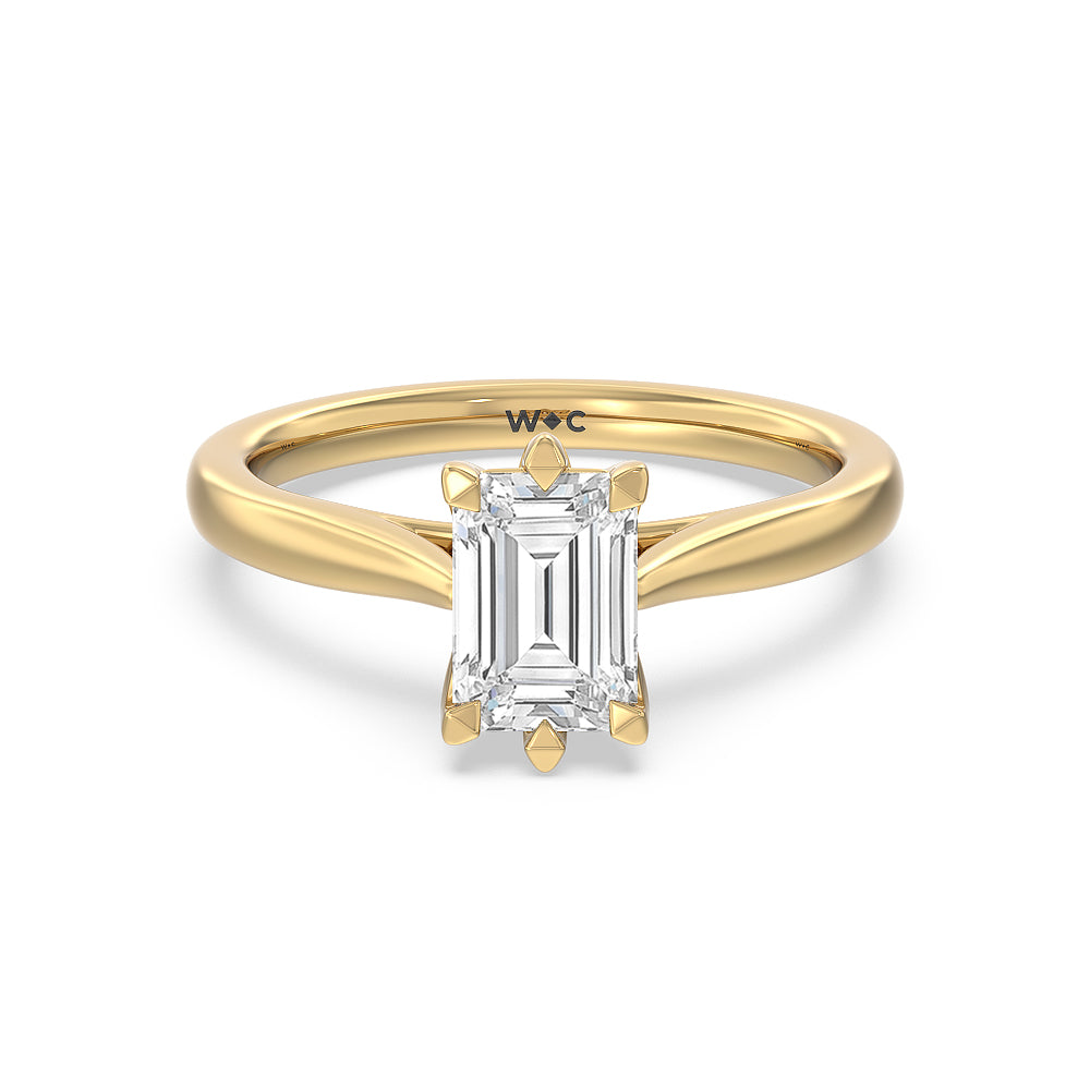 Six Prong Tulip Solitaire Engagement Ring