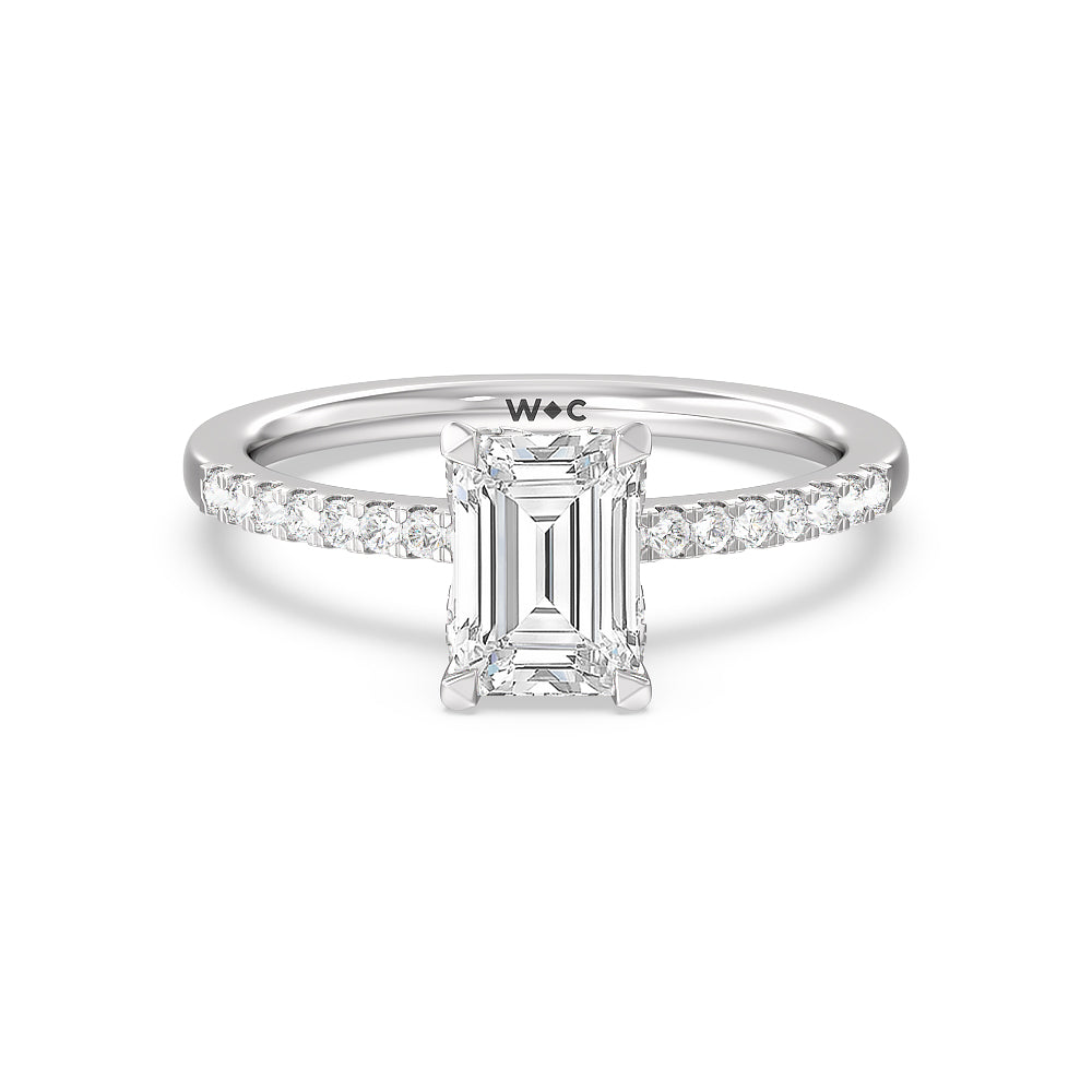 Arc Hidden Halo Engagement Ring - 14KT Rose Gold Round