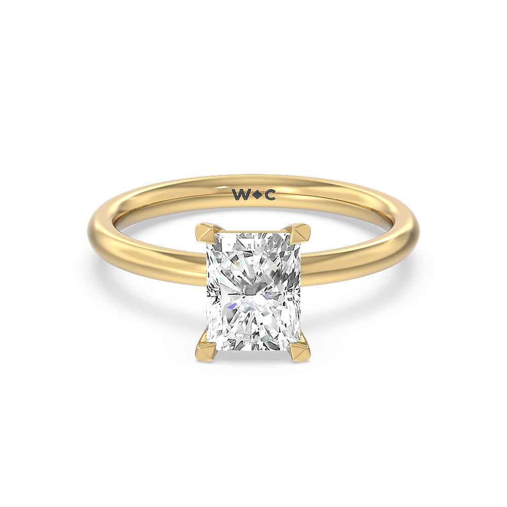 Classic Four Prong Petite Comfort Fit Solitaire Engagement Ring - 14KT White Gold Oval