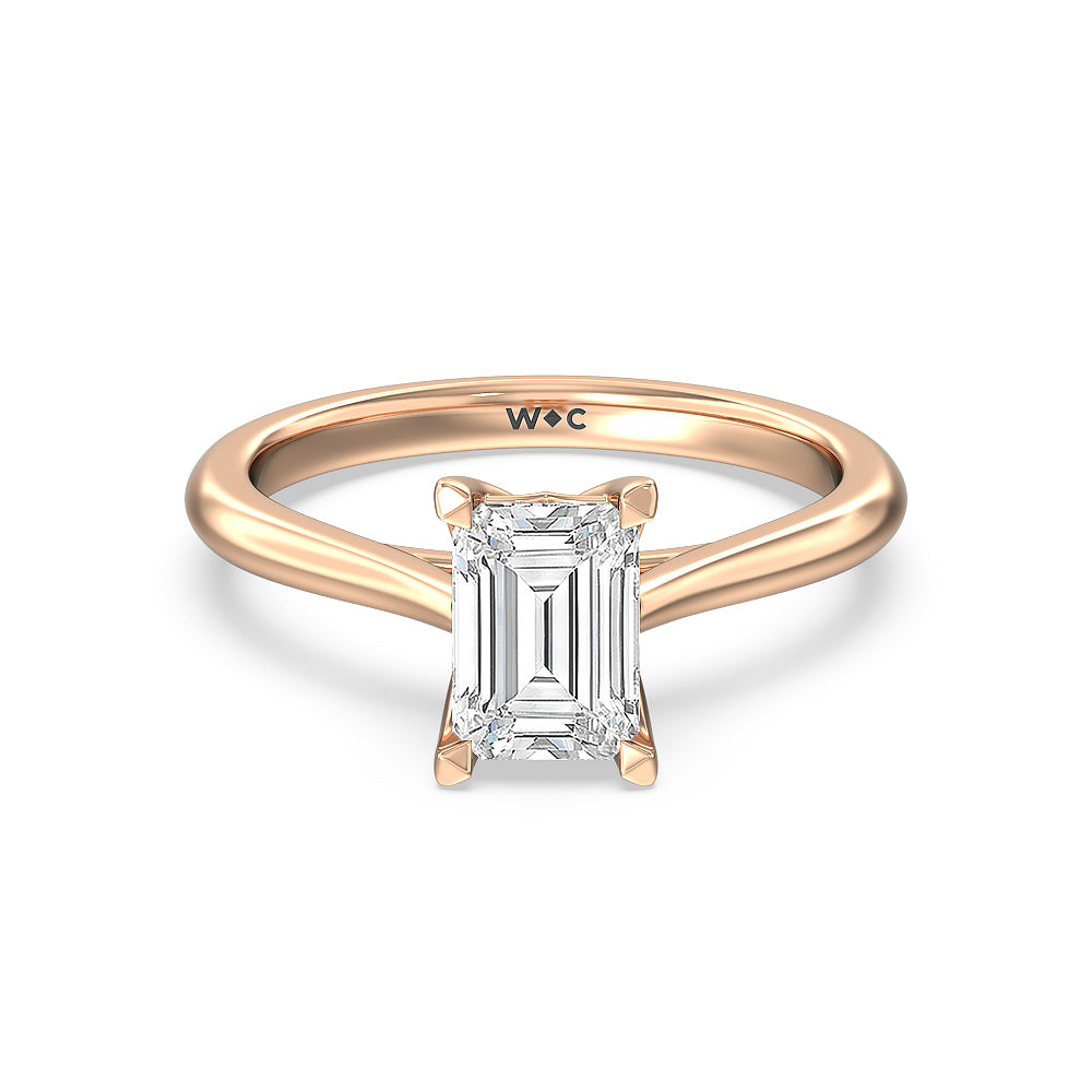 Tulip Basket Cathedral Classic Solitaire Engagement Ring - 14KT White Gold Pear