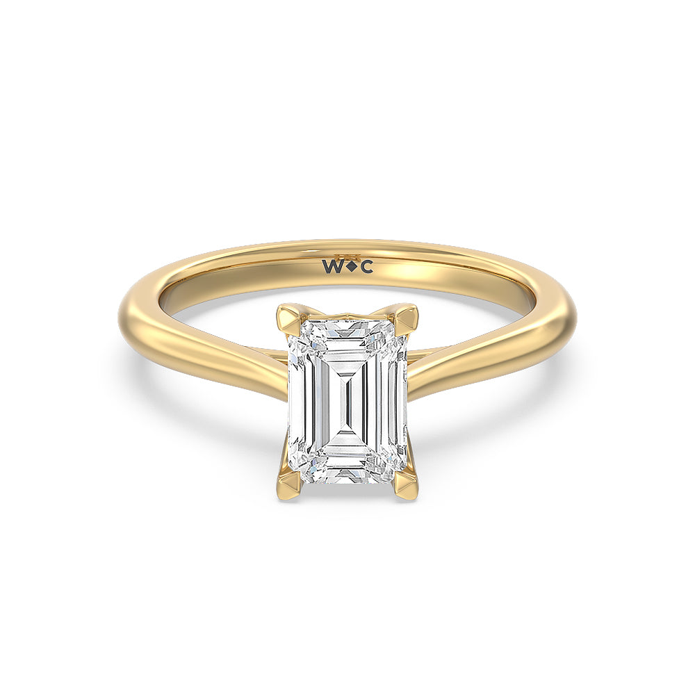 Tulip Basket Cathedral Classic Solitaire Engagement Ring - 14KT White Gold Pear
