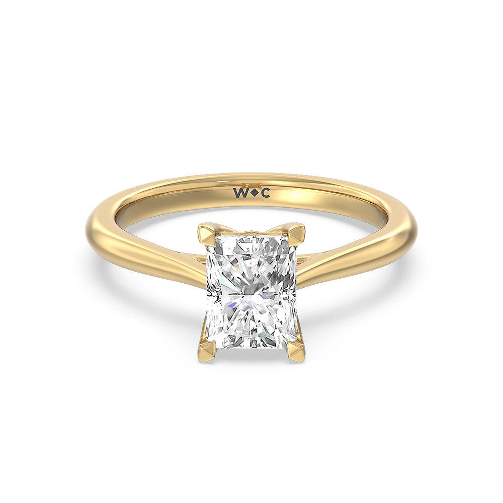 Tulip Basket Cathedral Classic Solitaire Engagement Ring - 14KT White Gold Oval