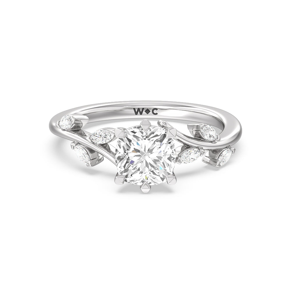 Slender Vine Six Prong Engagement Ring